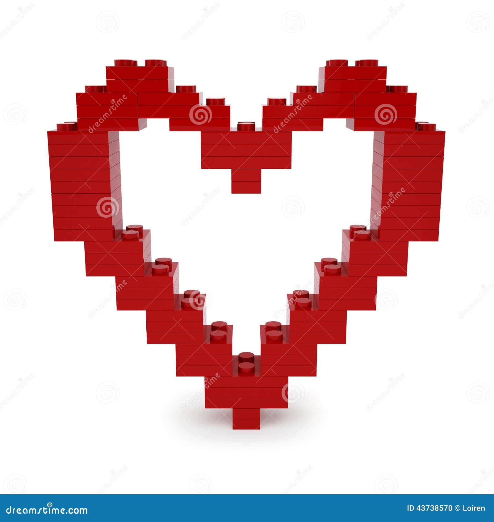 Corazón Rojo De La Tarjeta Del Día De San Valentín Hecho De Lego Blocks  Stock de ilustración - Ilustración de bloque, romance: 43738570