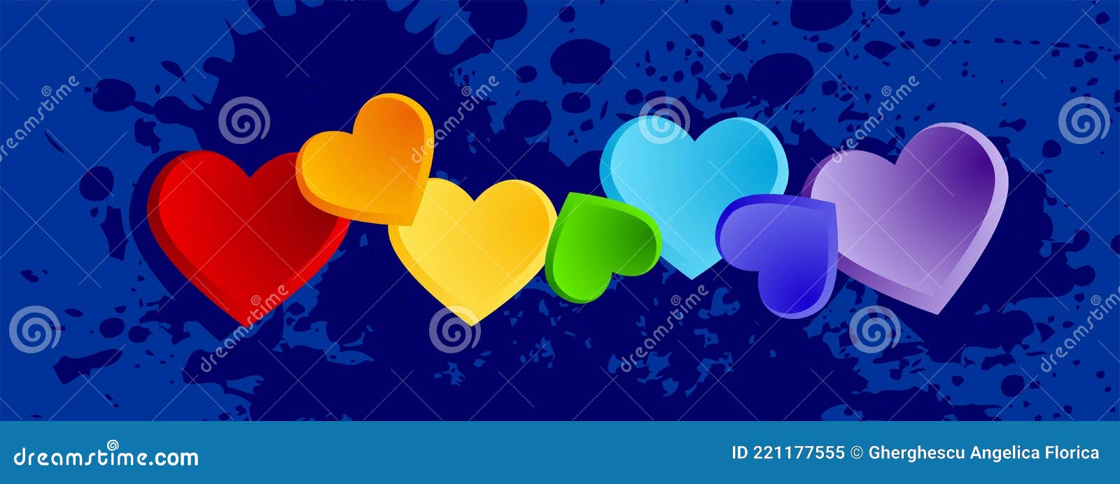 Corazones De Arcoiris Coloridos Para Portada De Facebook Vectorial De  Vacaciones Valentino Stock de ilustración - Ilustración de blanco,  vacaciones: 221177555
