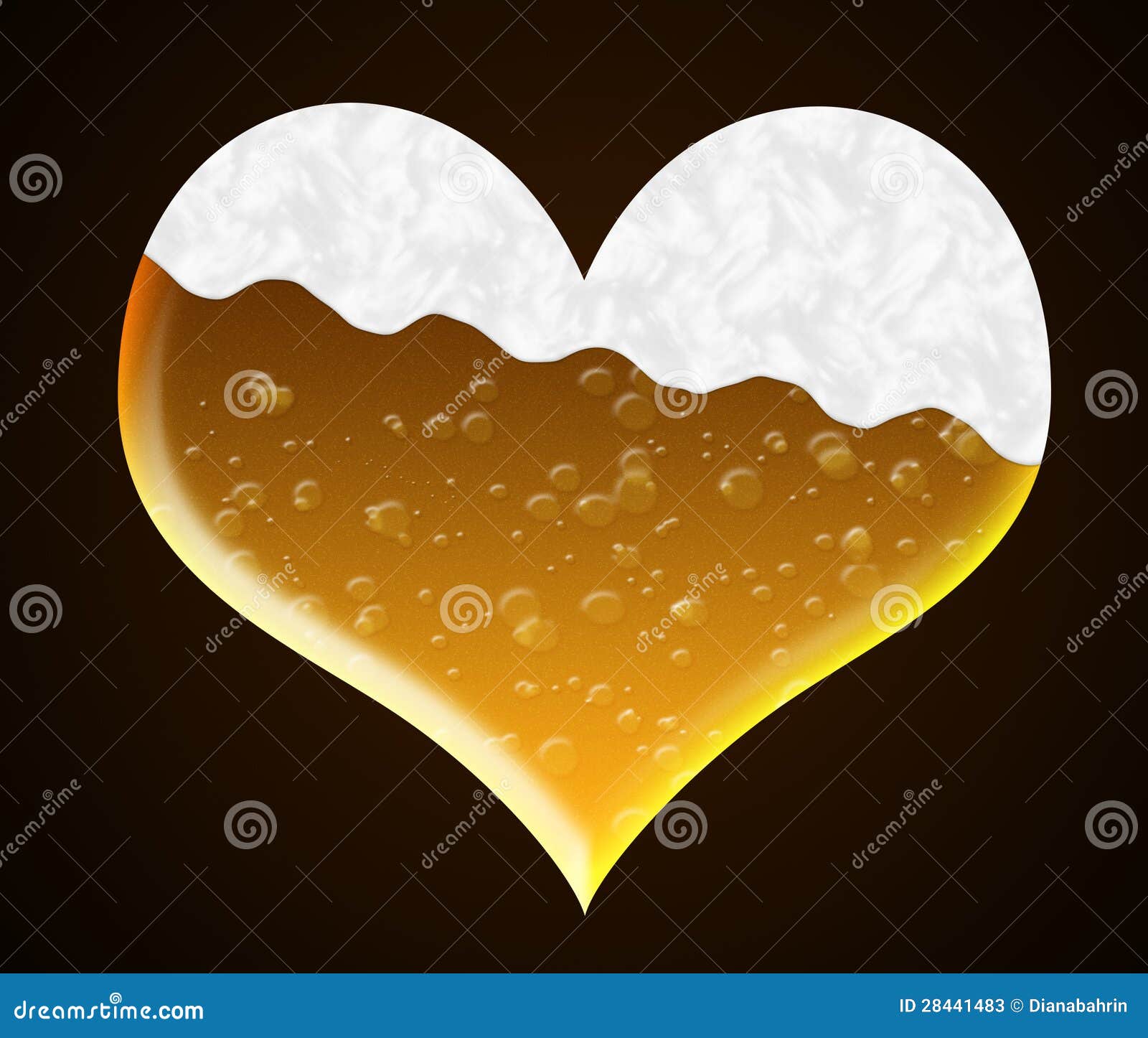 Corazón de la cerveza stock de ilustración. Ilustración de rubio 28441483