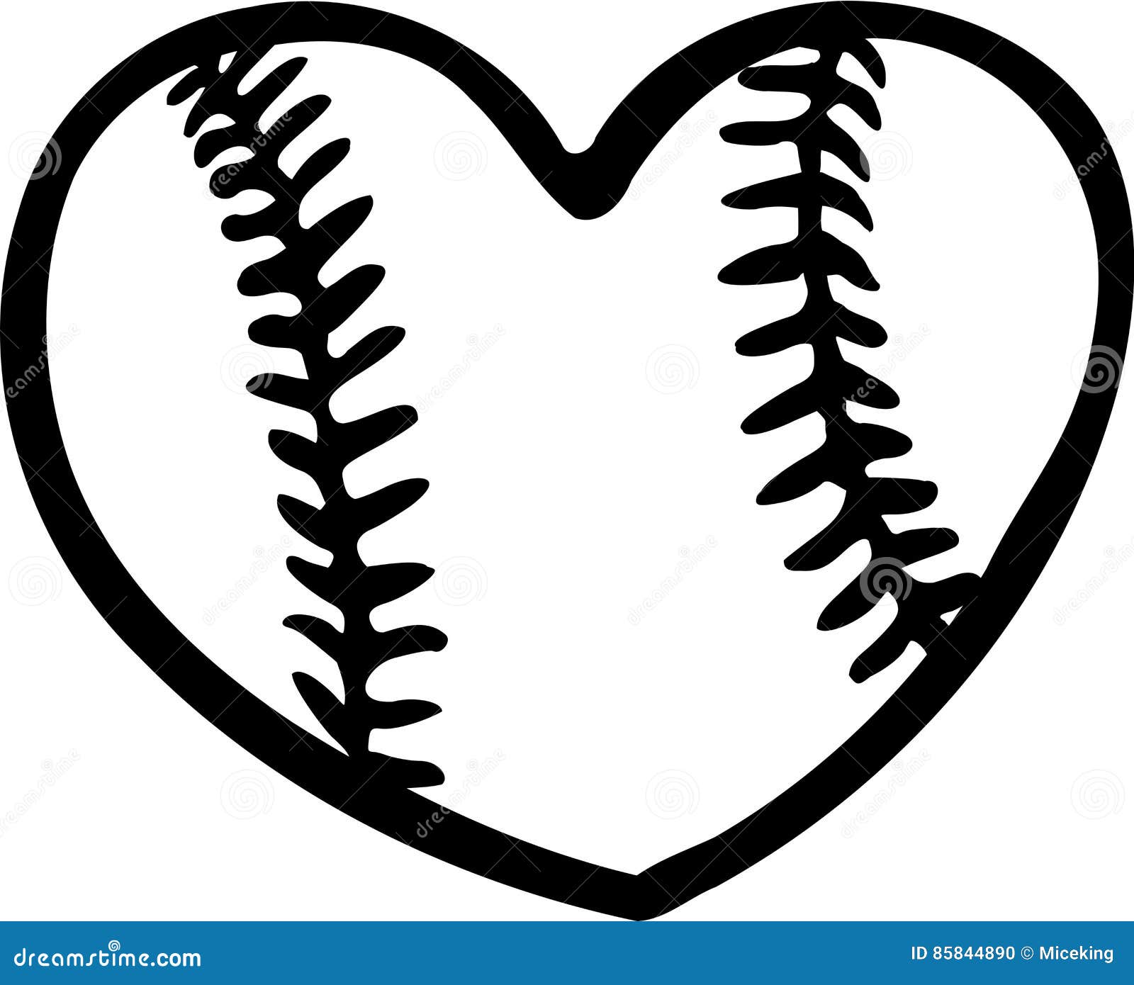 CORAZÓN DEL BÉISBOL ilustración del vector. Ilustración de béisbol