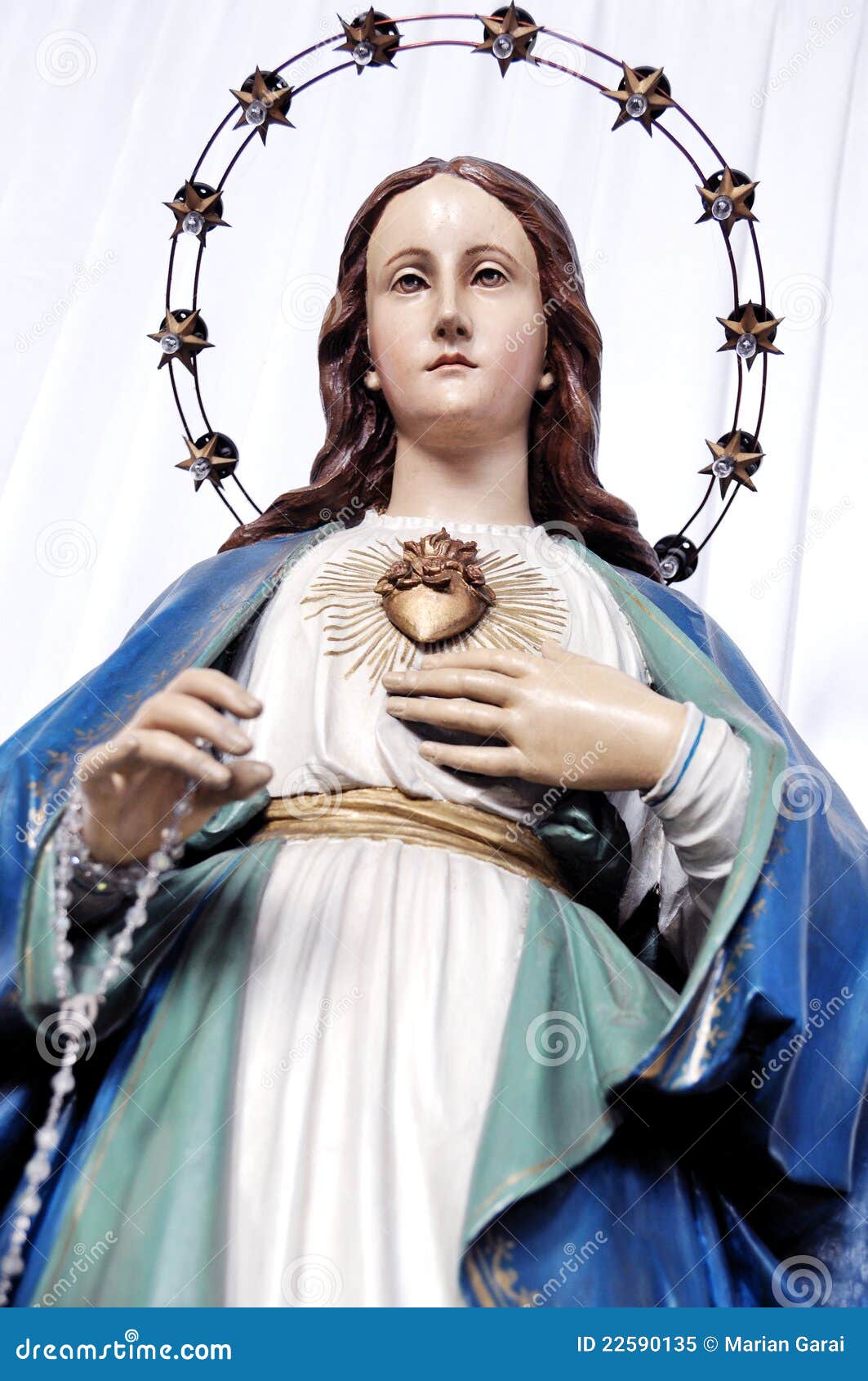 Corazón Inmaculado De La Estatua De Maria Imagen de archivo Imagen de