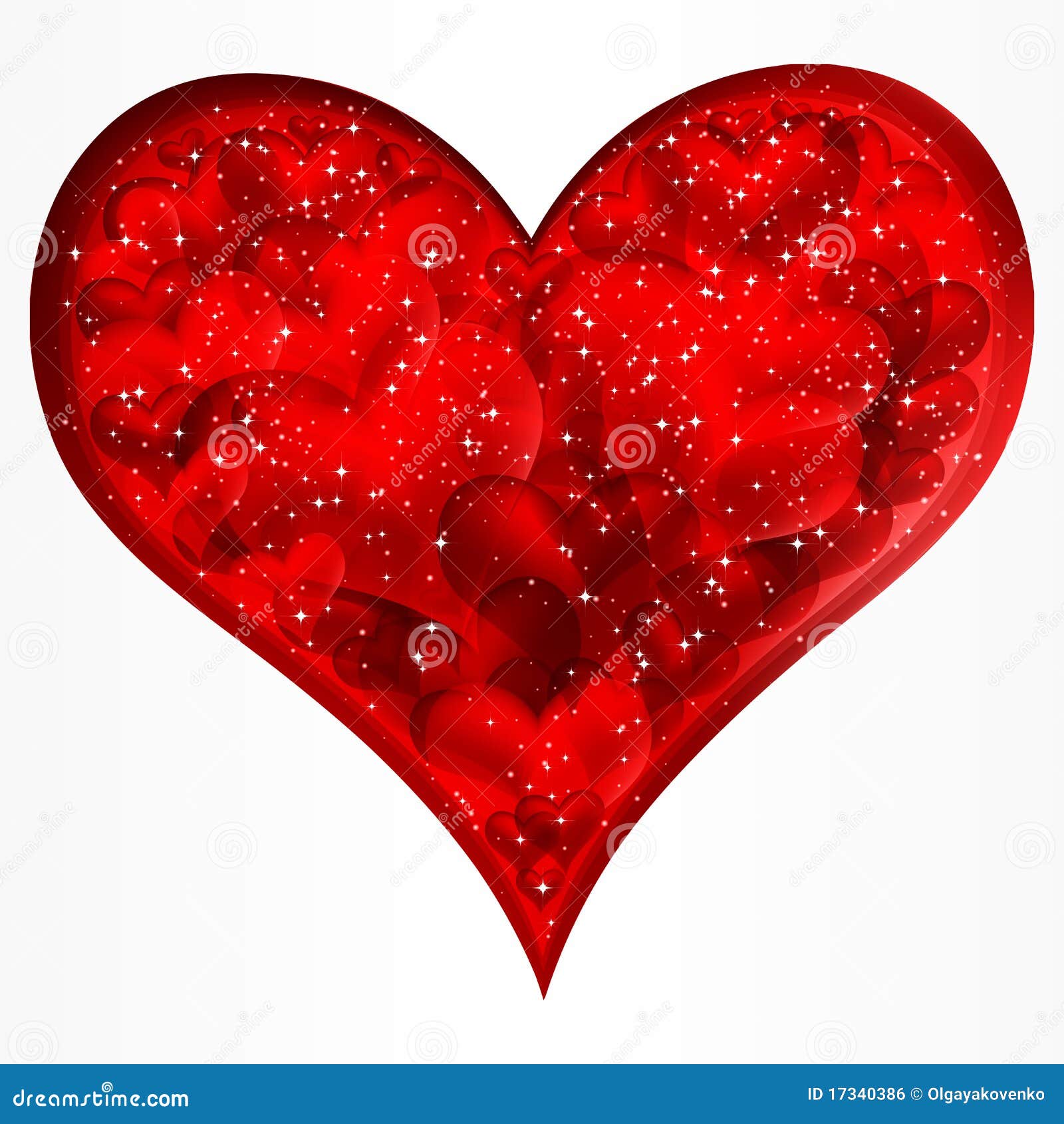 Corazón Rojo Grande Del Brillo Ilustración Del Vector Ilustración De