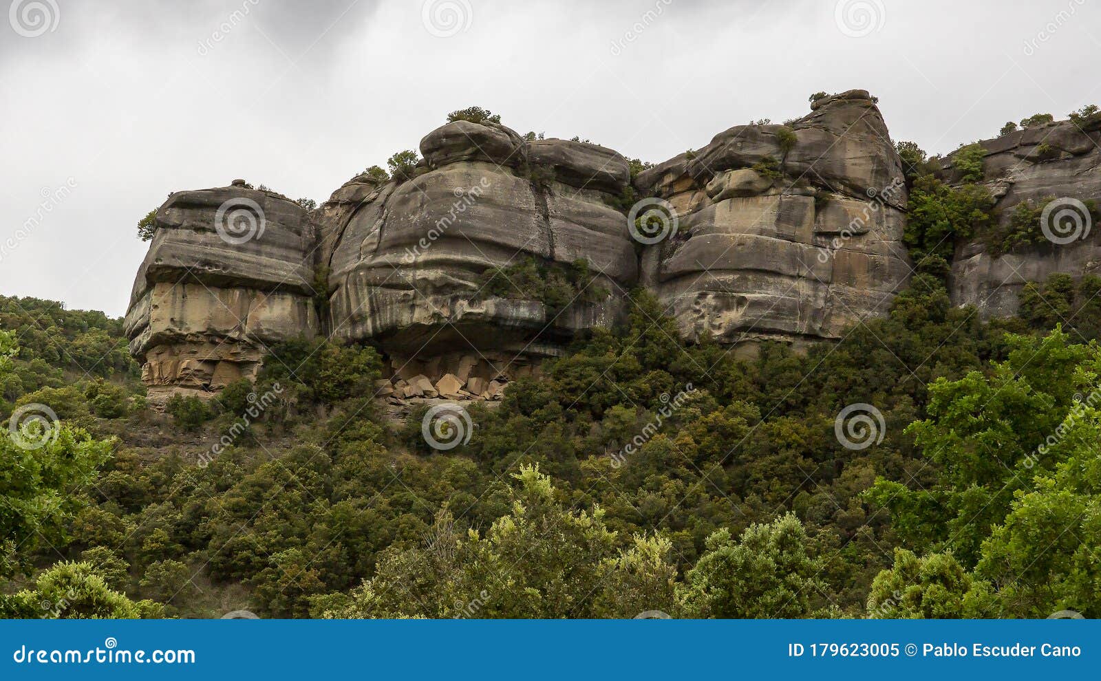 corbera grottos in tavertet town the mountain of collsacabra, province of barcelona.