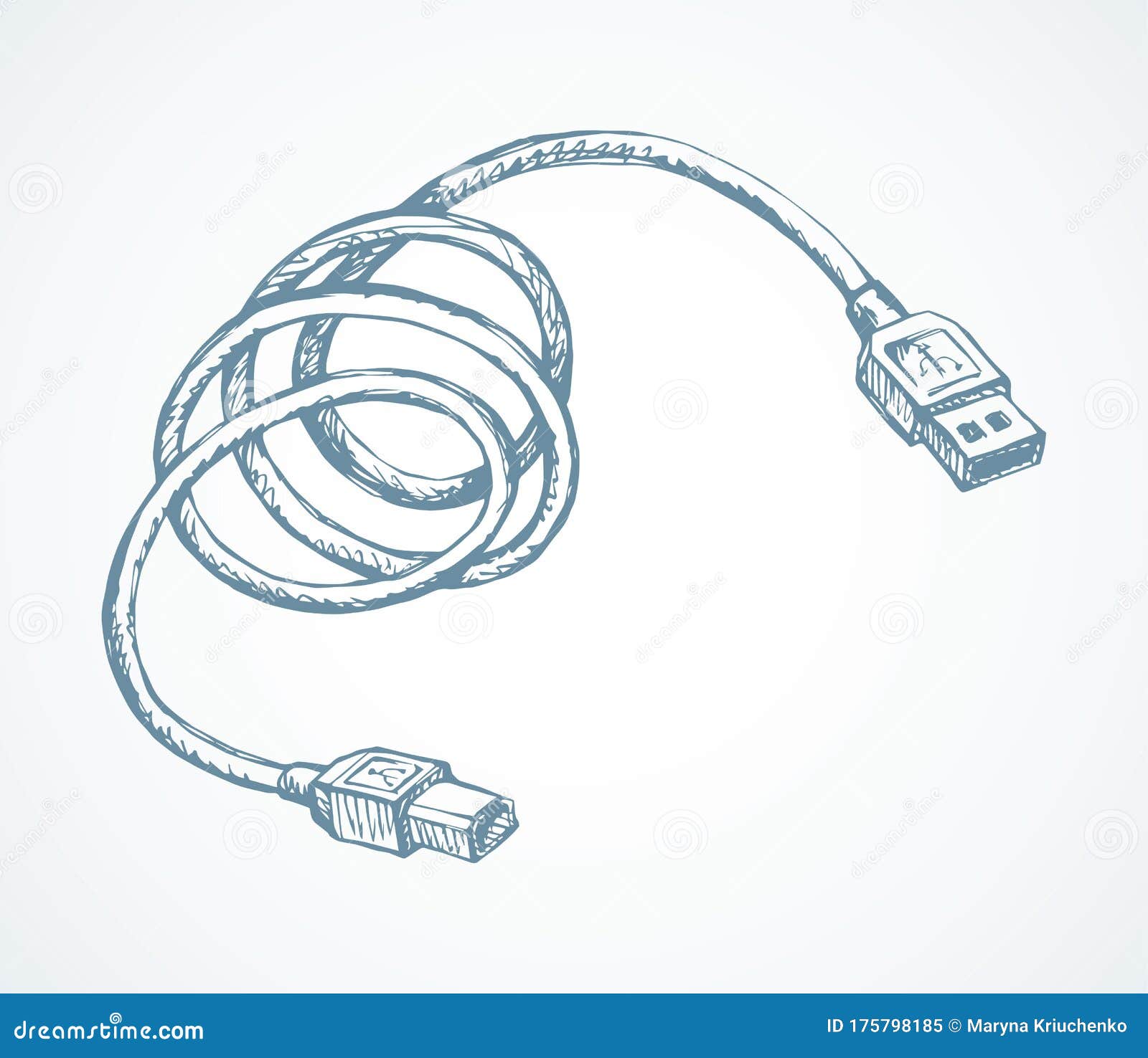 Cord for Charging the Phone. Vector Drawing Stock Vector Illustration