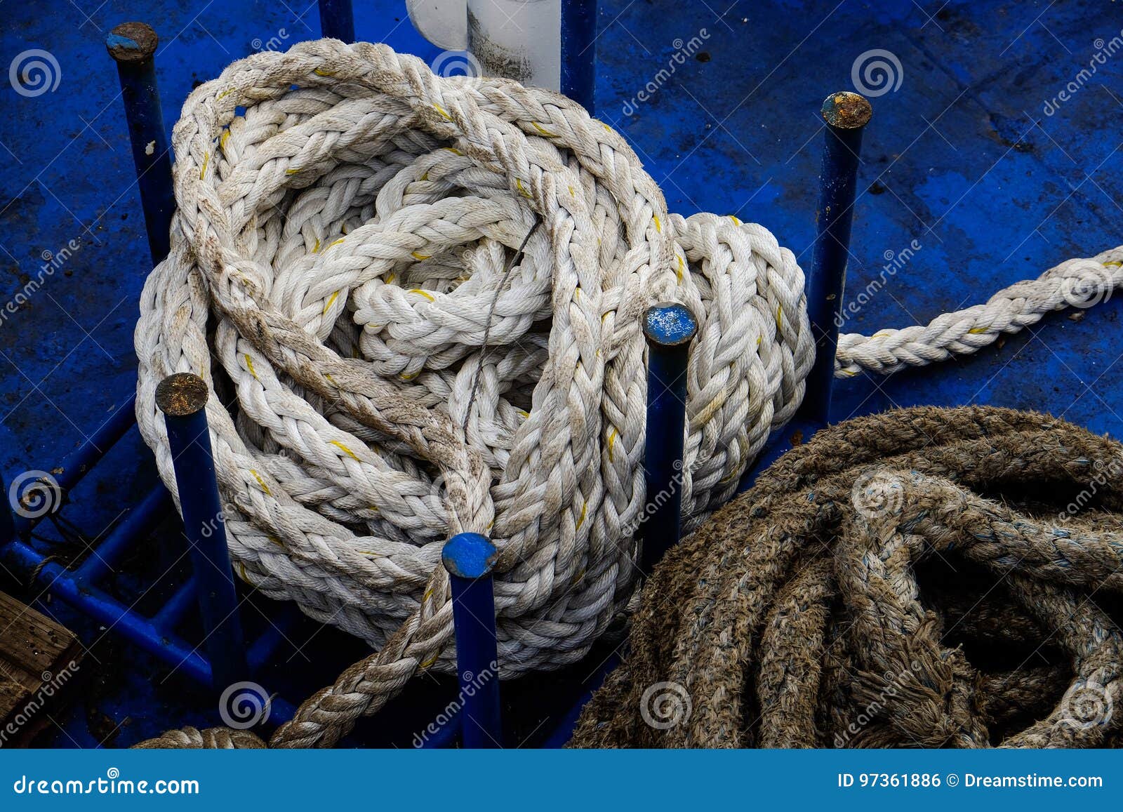 Cesto Cilindrico In Corda Di Cotone 100% Blue Intenso - Per La Casa - Foto 6