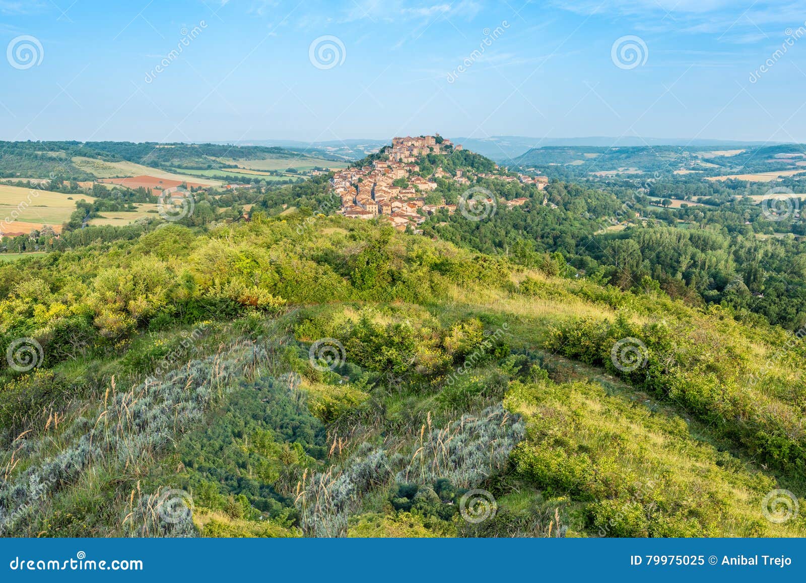 cordes-sur-ciel, france from eastern viewpoint