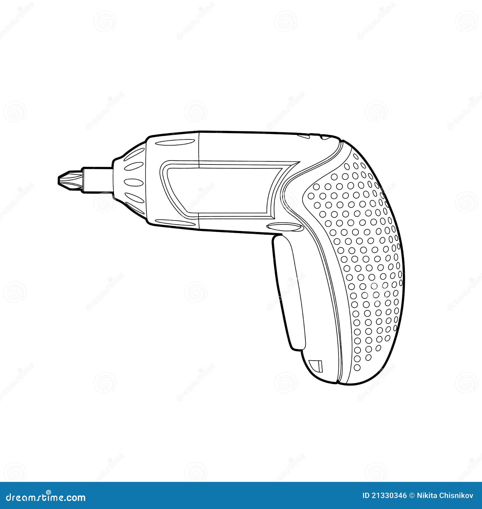 Cordless Drill stock vector. Illustration of hole, blue - 21330346