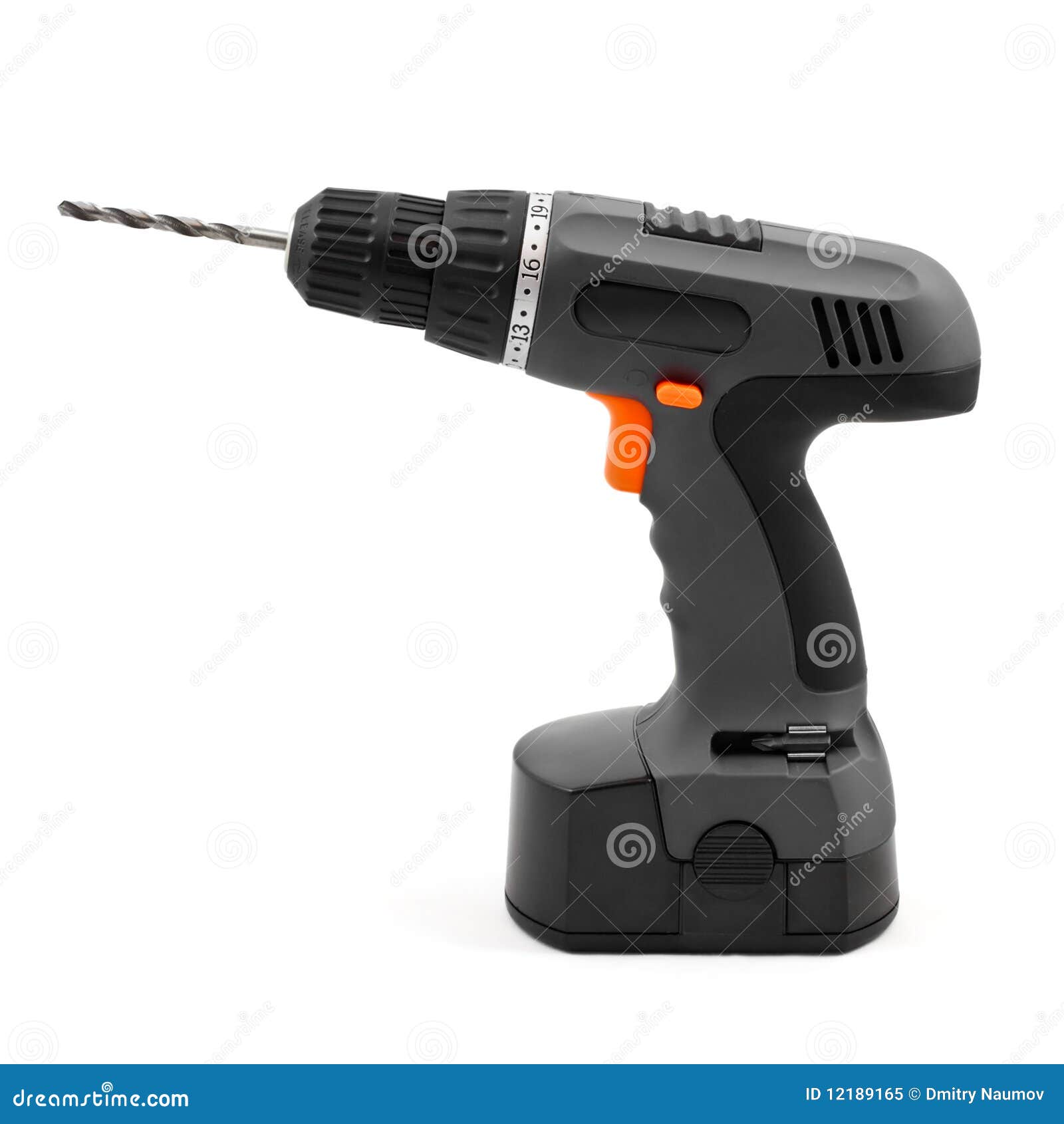 Cordless drill isolated stock image. Image of hand, construction - 12189165