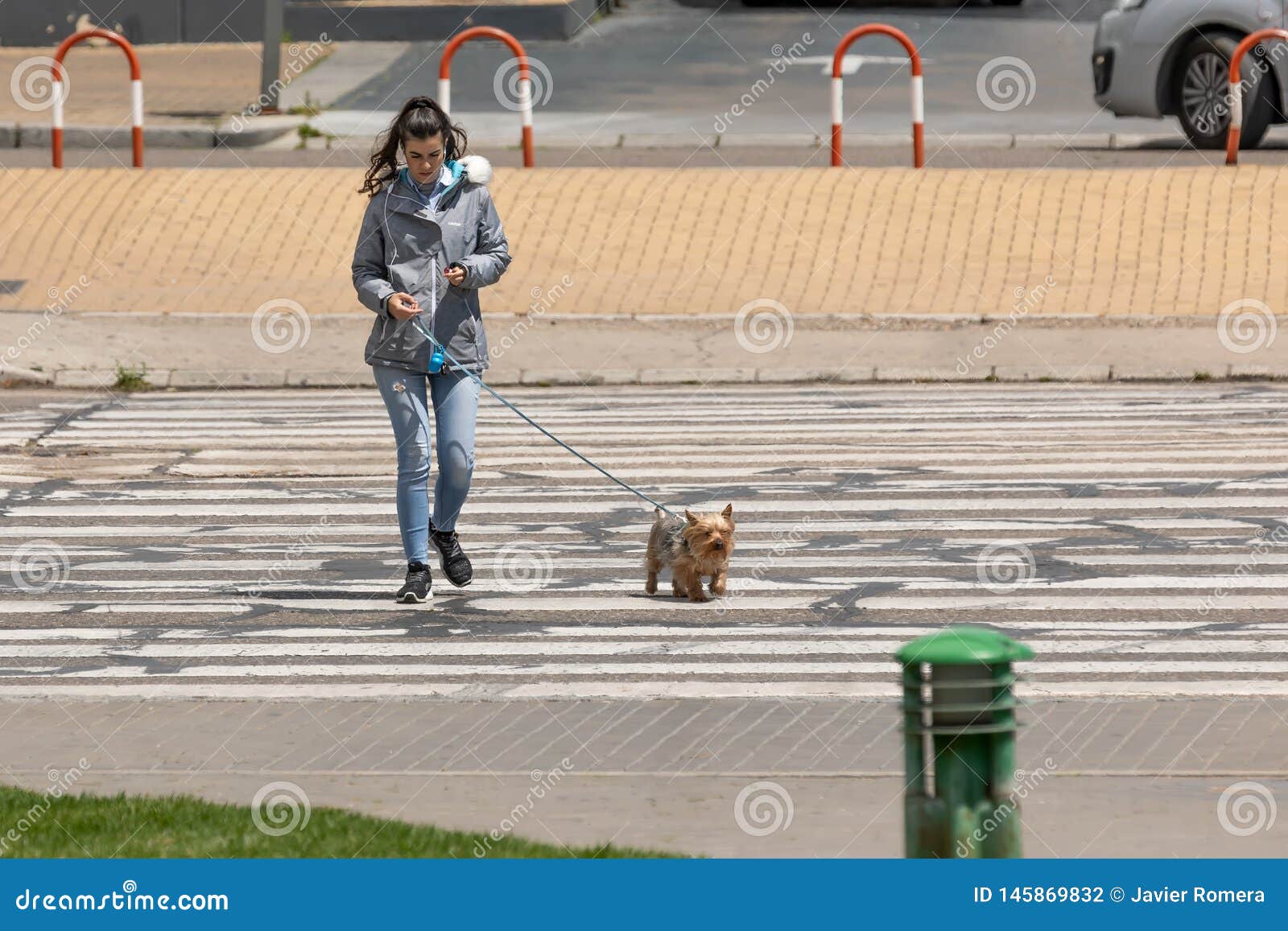 Young Woman Listening Music with Earphones and Crossing the Road with His Dog Editorial Photography - Image of doggy, caucasian: 145869832 Young Woman Listening Music with Earphones and Crossing the Road with His Dog Editorial Photography - Image of doggy, caucasian: 145869832