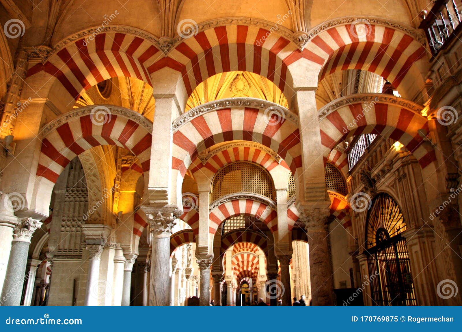 Cordoba Spain. Interior of Mezquita or Mosque. Stock Image - Image