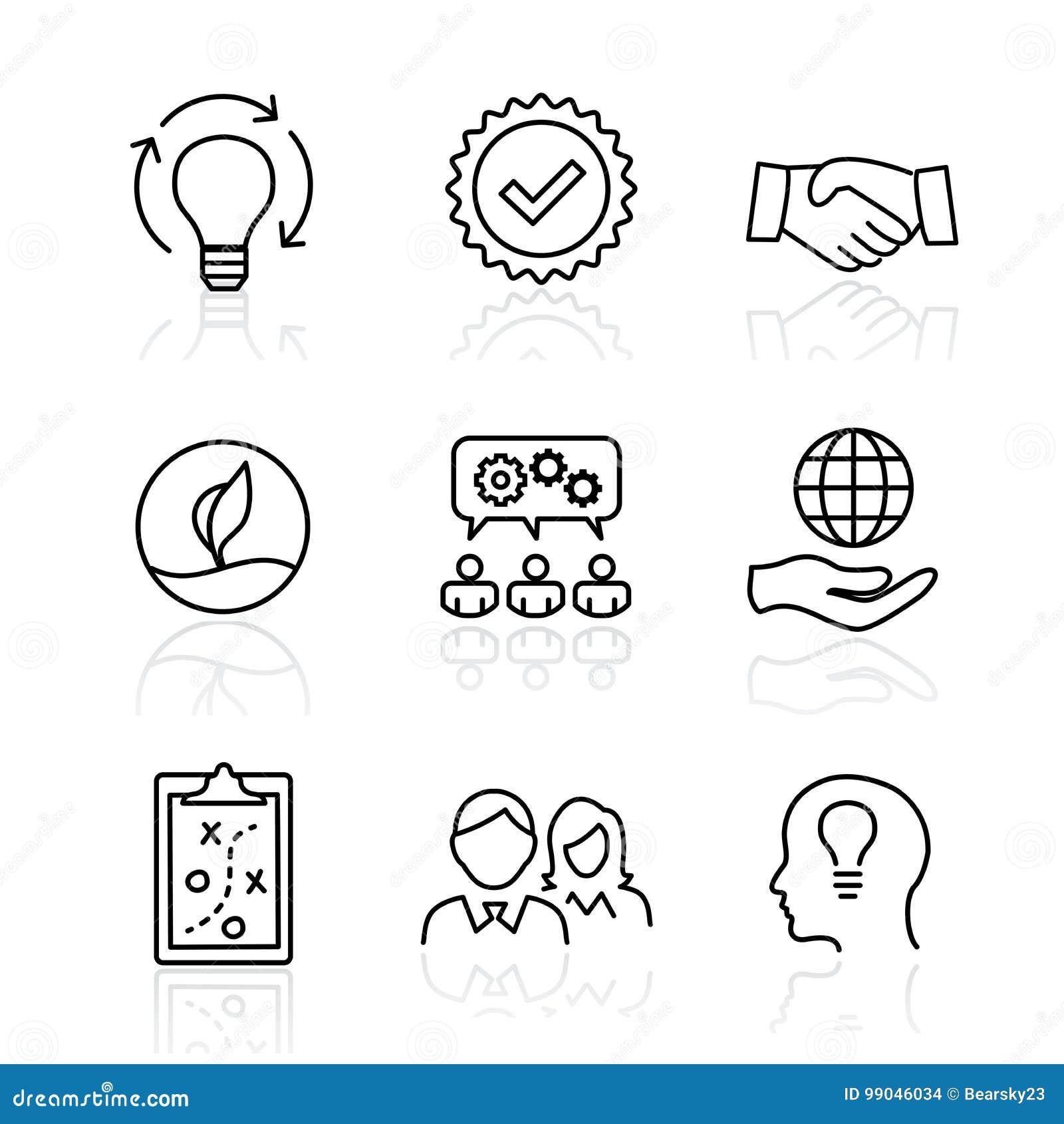 core values - mission, integrity value icon set with vision, hon