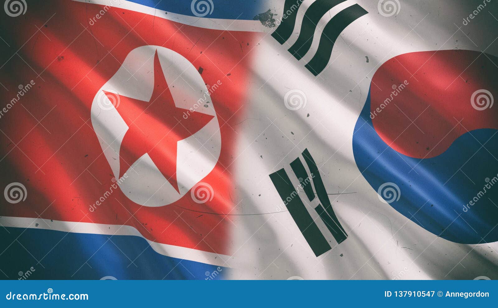 south and north korea flag