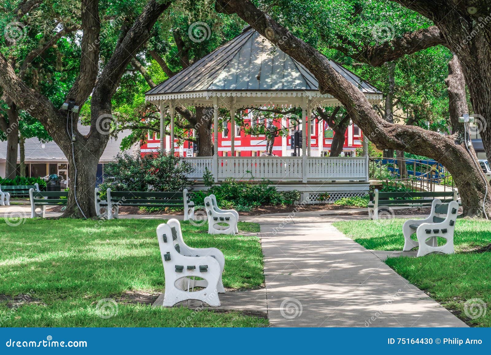 Coreto Da Plaza De DeLeon Em Victoria Texas Do Centro Foto de Stock