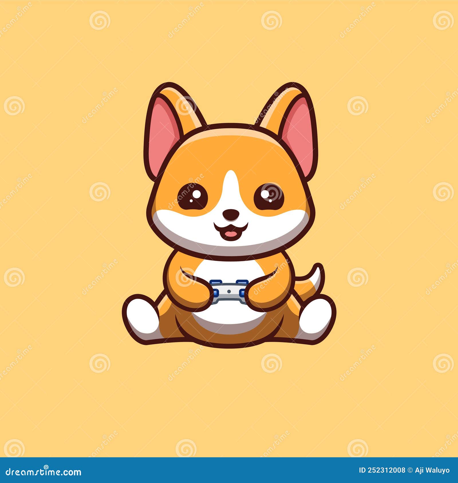 Cute Gaming Corgi Video Game Computer Videogame PC Kawaii Anime