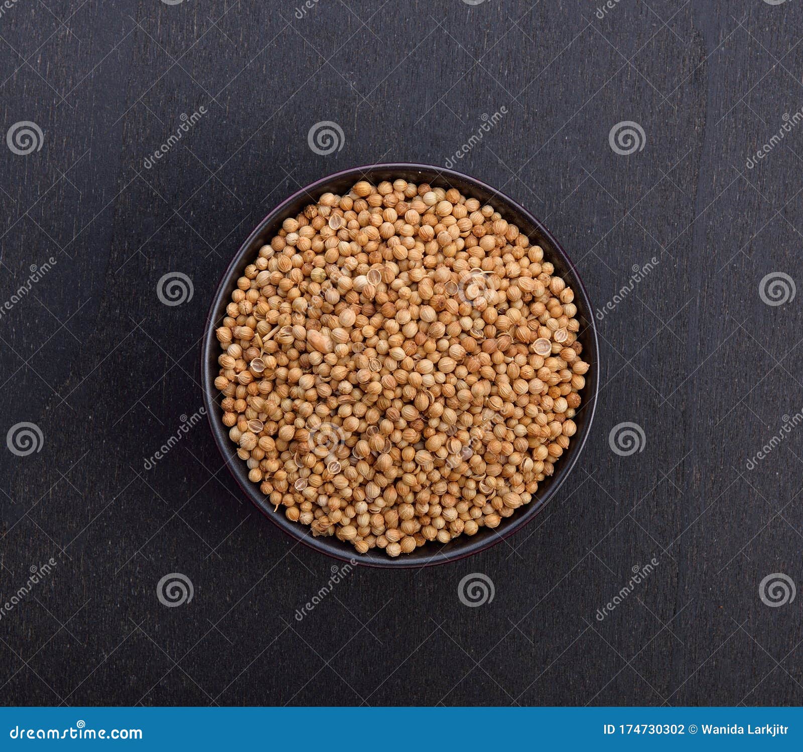 Coriander Seeds on Black Background Stock Photo Image of spicy, spice