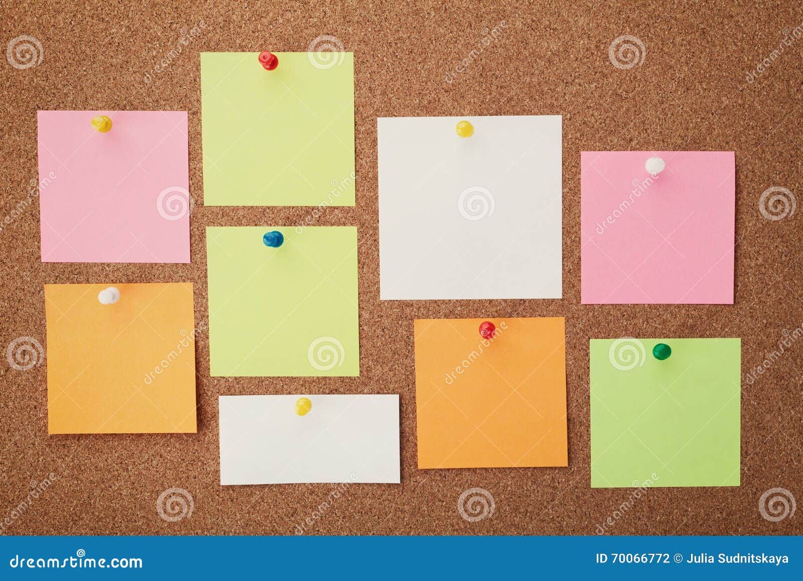 Cork Board with Notes and Pins Stock Photo Image of billboard, notify