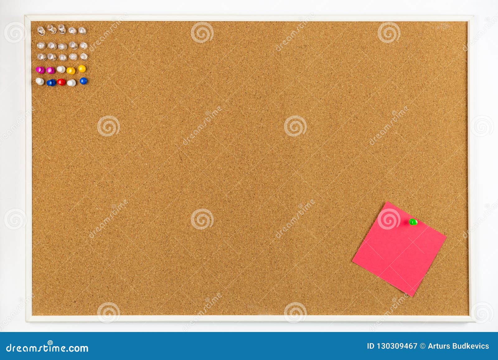 Cork Board with Pins and Papers with Reminders and Tasks. Stock Image