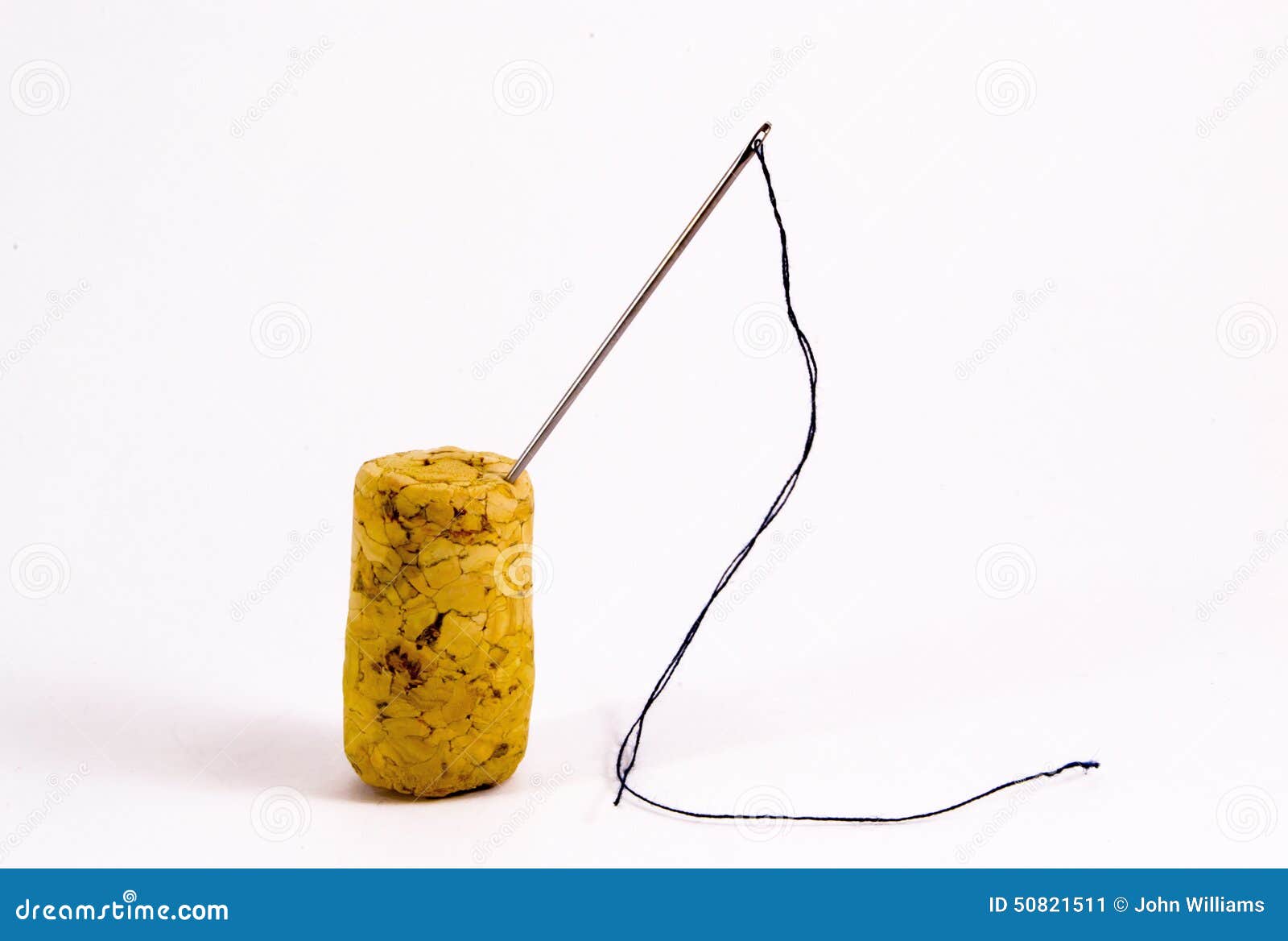 Cork Needle and Thread stock image. Image of knitting 50821511