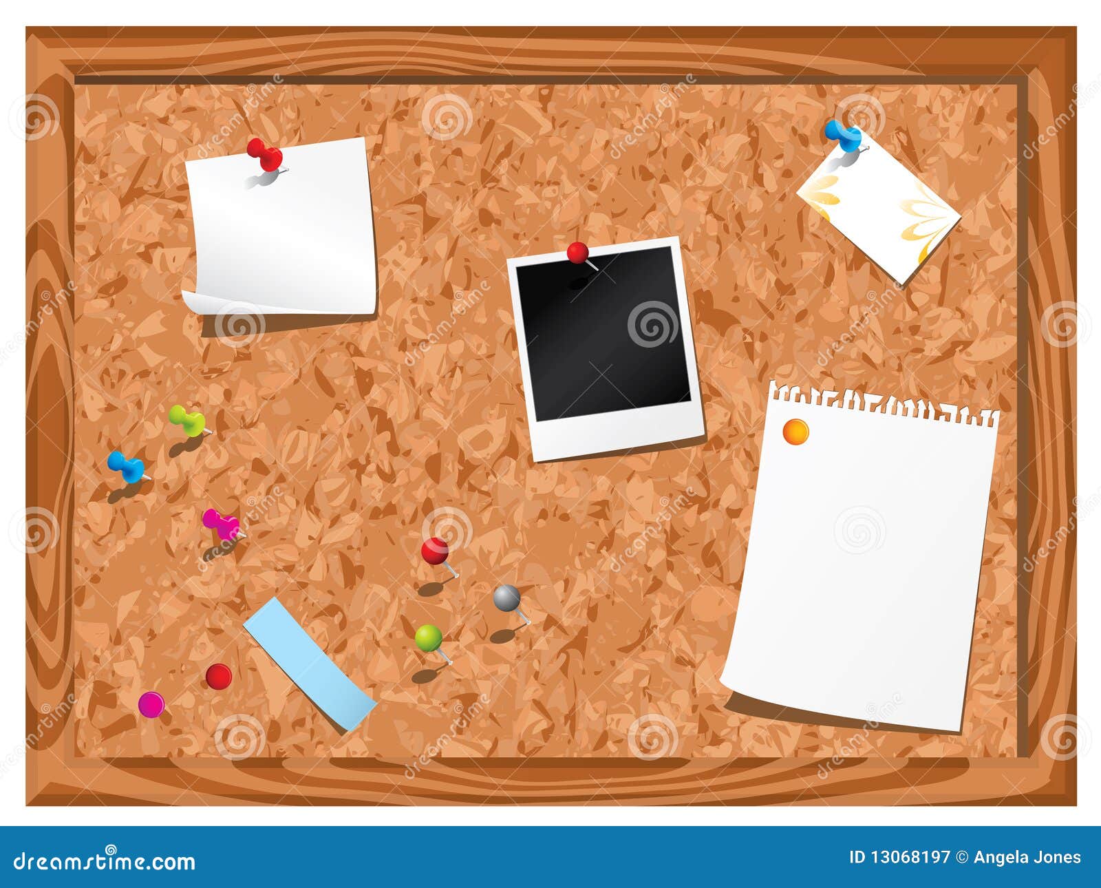 Cork notice board stock vector. Illustration of letter 13068197