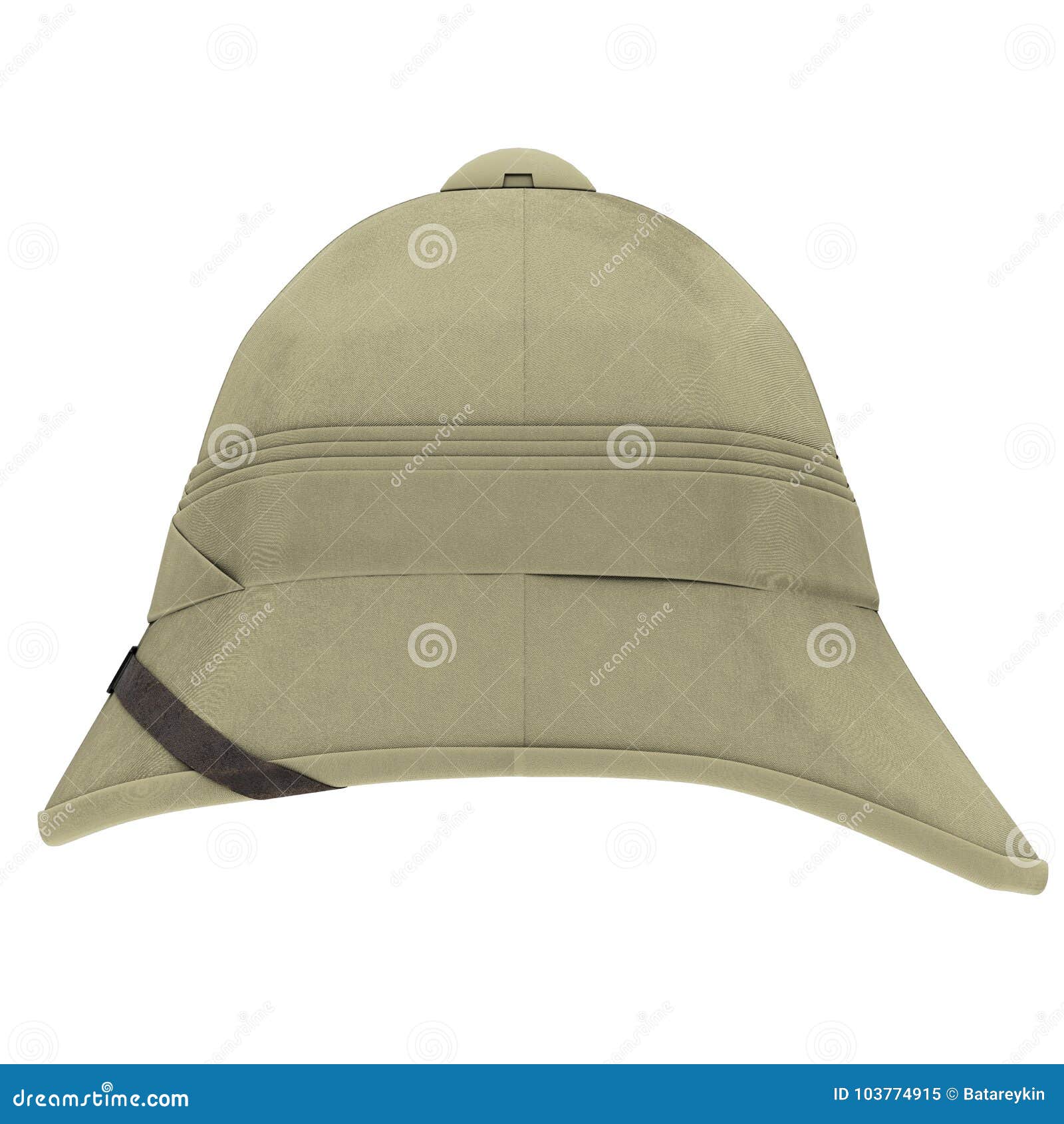 Pith Hat Isolated On White Background Front View, 3d Safari Helmet ...