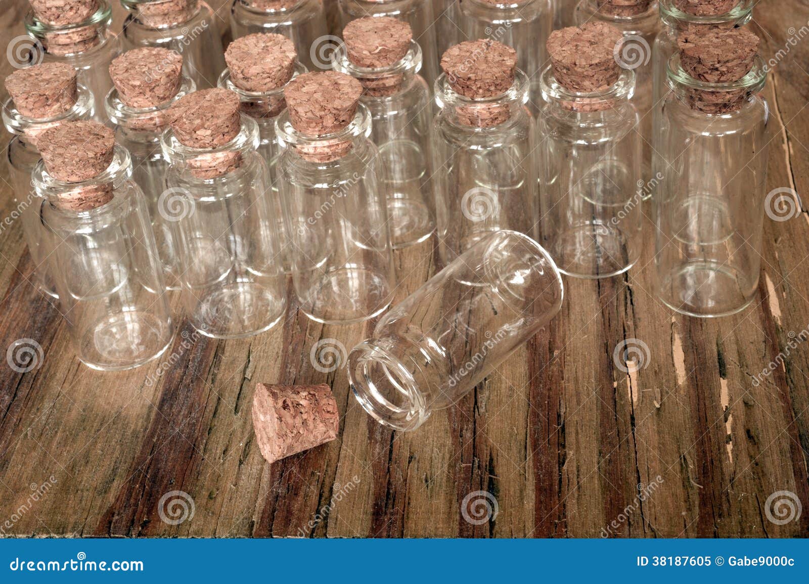 Cork top glass containers stock image. Image of empty 38187605