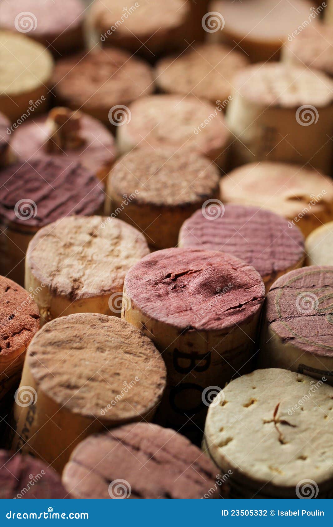 Cork, Red Wine Glass Stain, Stains, White Background Stock Photo