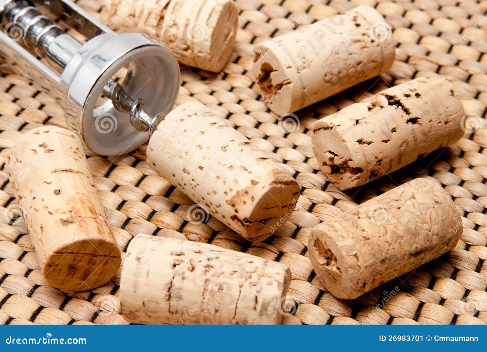 Cork of a Wine Bottle with Corkscrew Stock Image Image of champagne