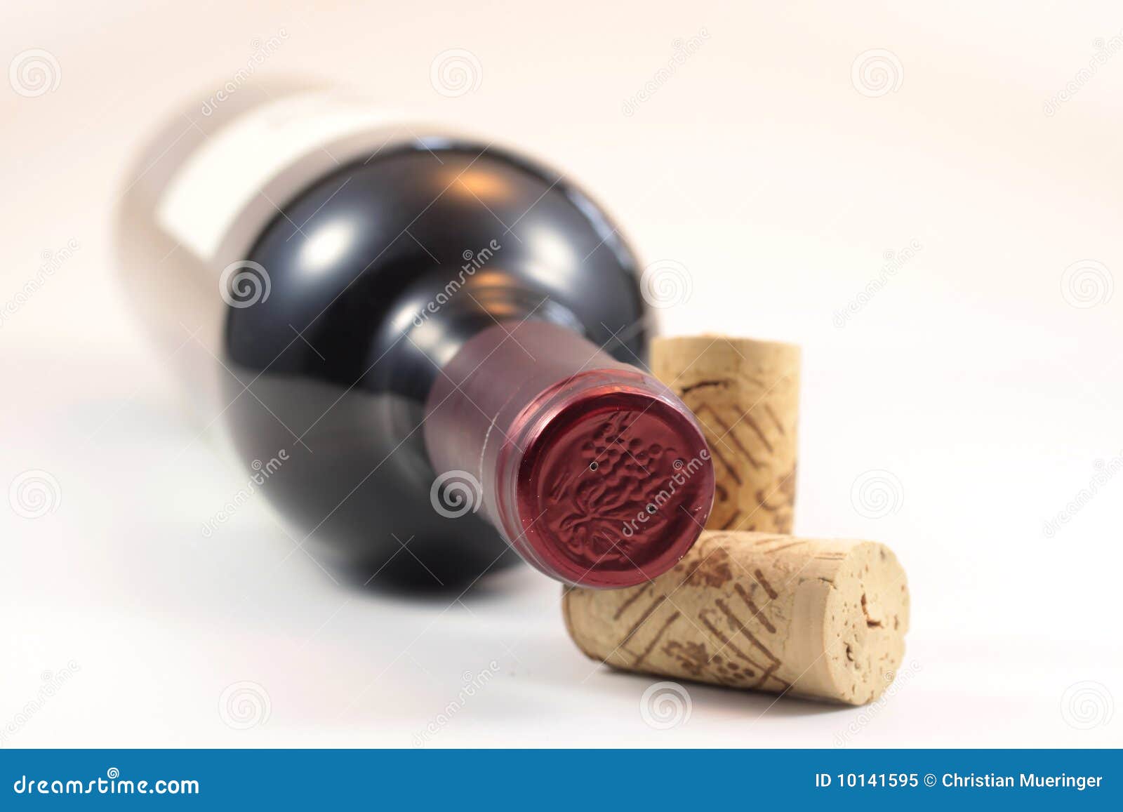Corks and red wine bottle stock image. Image of gastronomy 10141595
