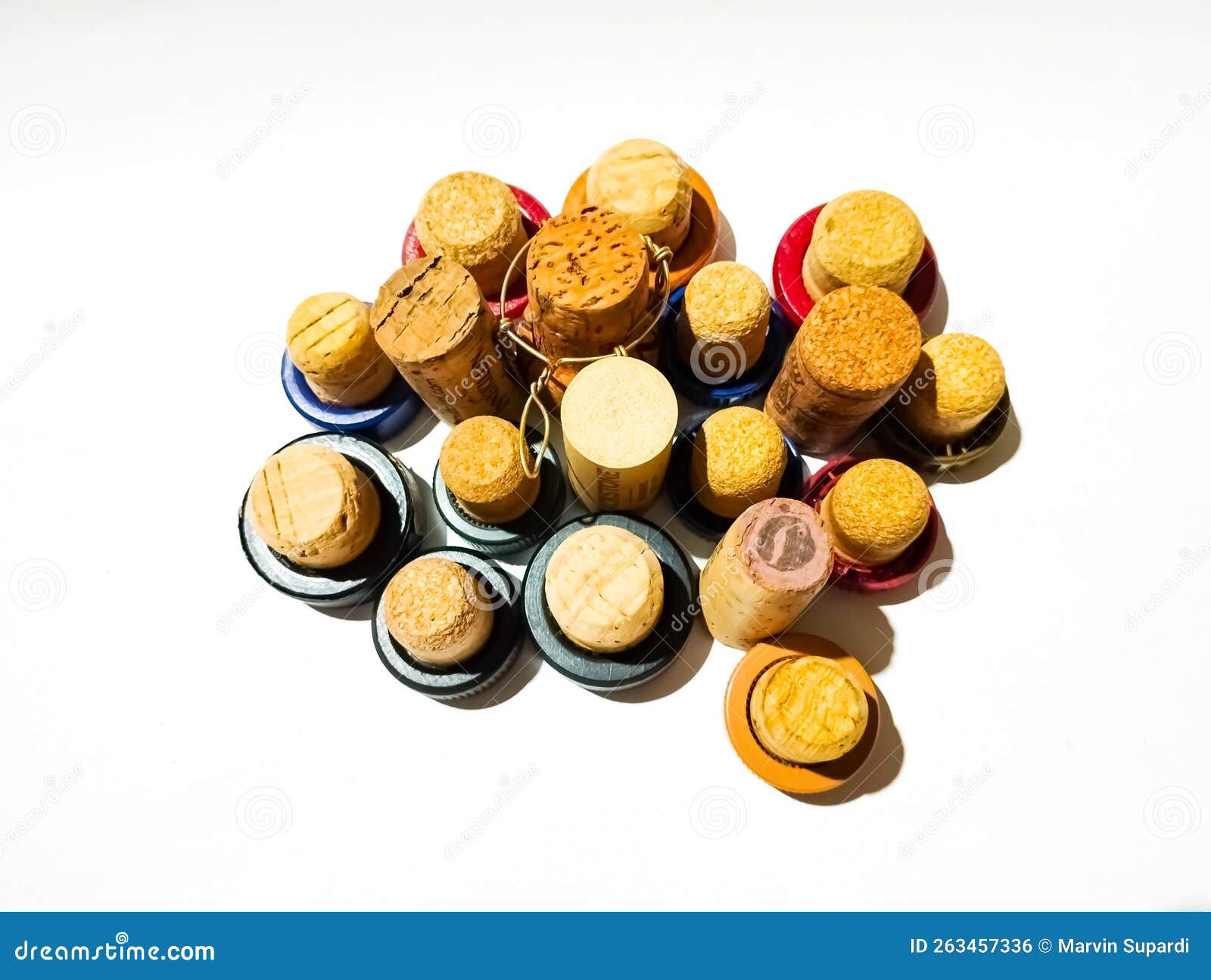 Corks of Wine, Spirit and Whiskey. Stock Photo Image of brown