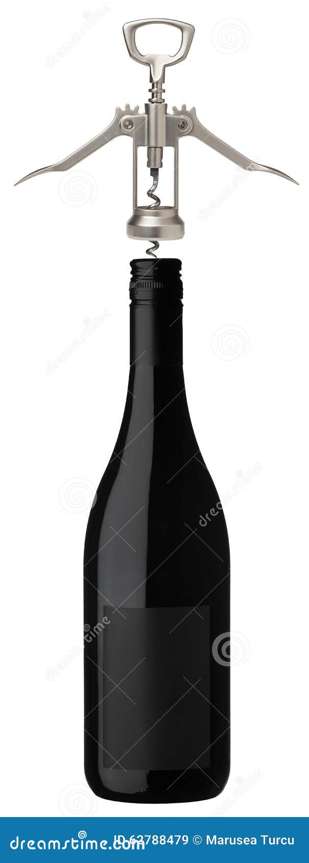 Corkscrew on a Bottle of Wine Stock Image Image of brand, alcohol
