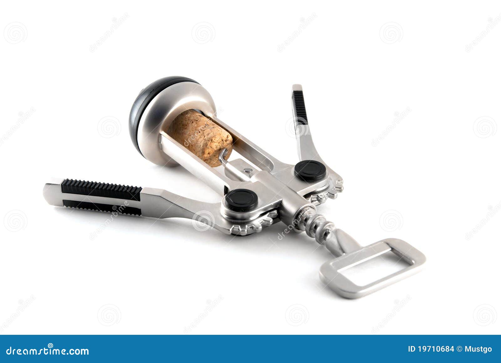 Corkscrew with Cork from Wine Isolated Stock Photo Image of kitchen