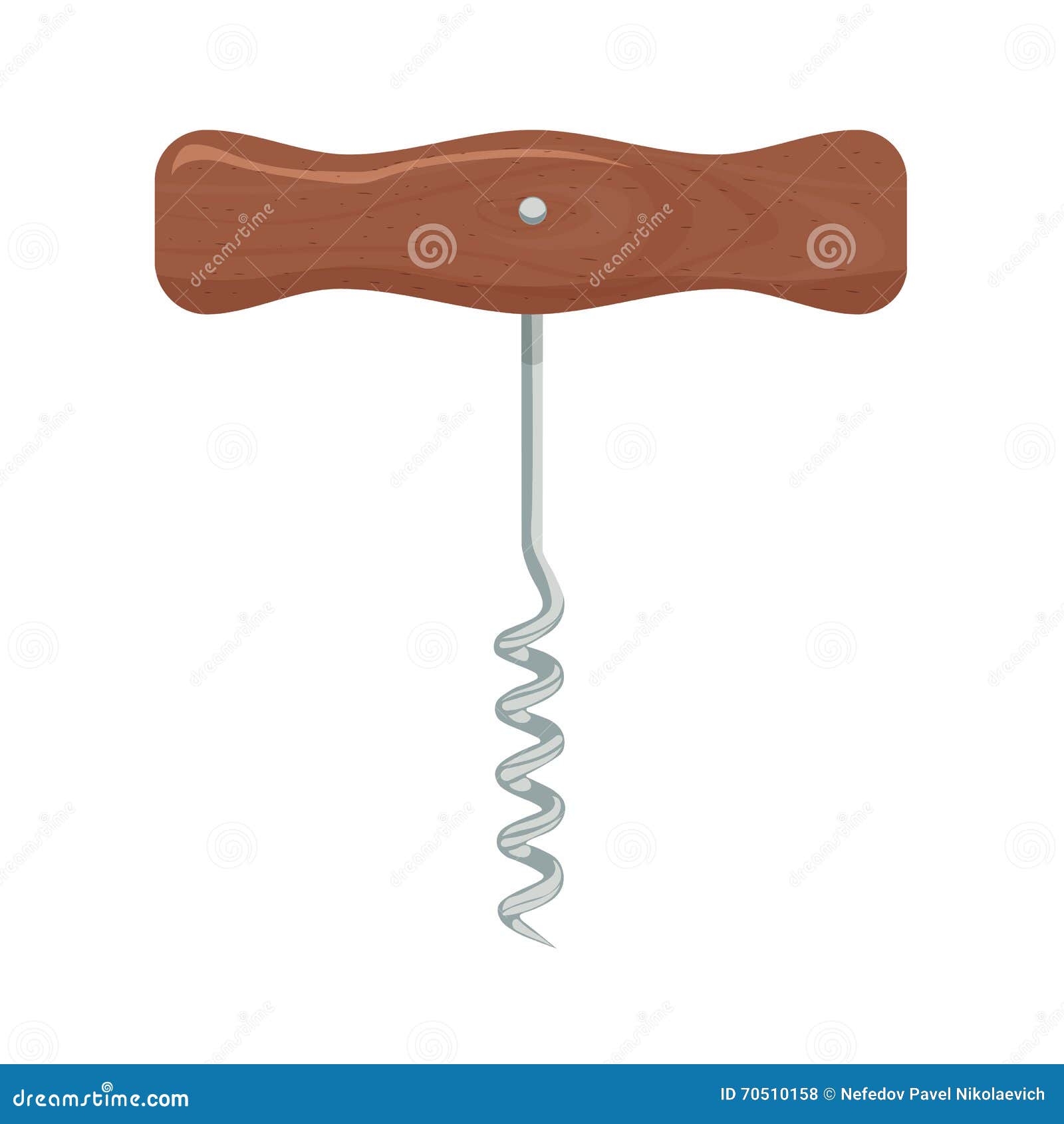 Corkscrew Illustration Isolated on a White Background Stock