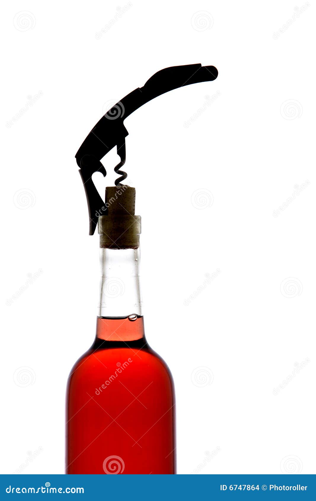 A Corkscrew in Opening a Bottle of Wine Stock Photo Image of metal