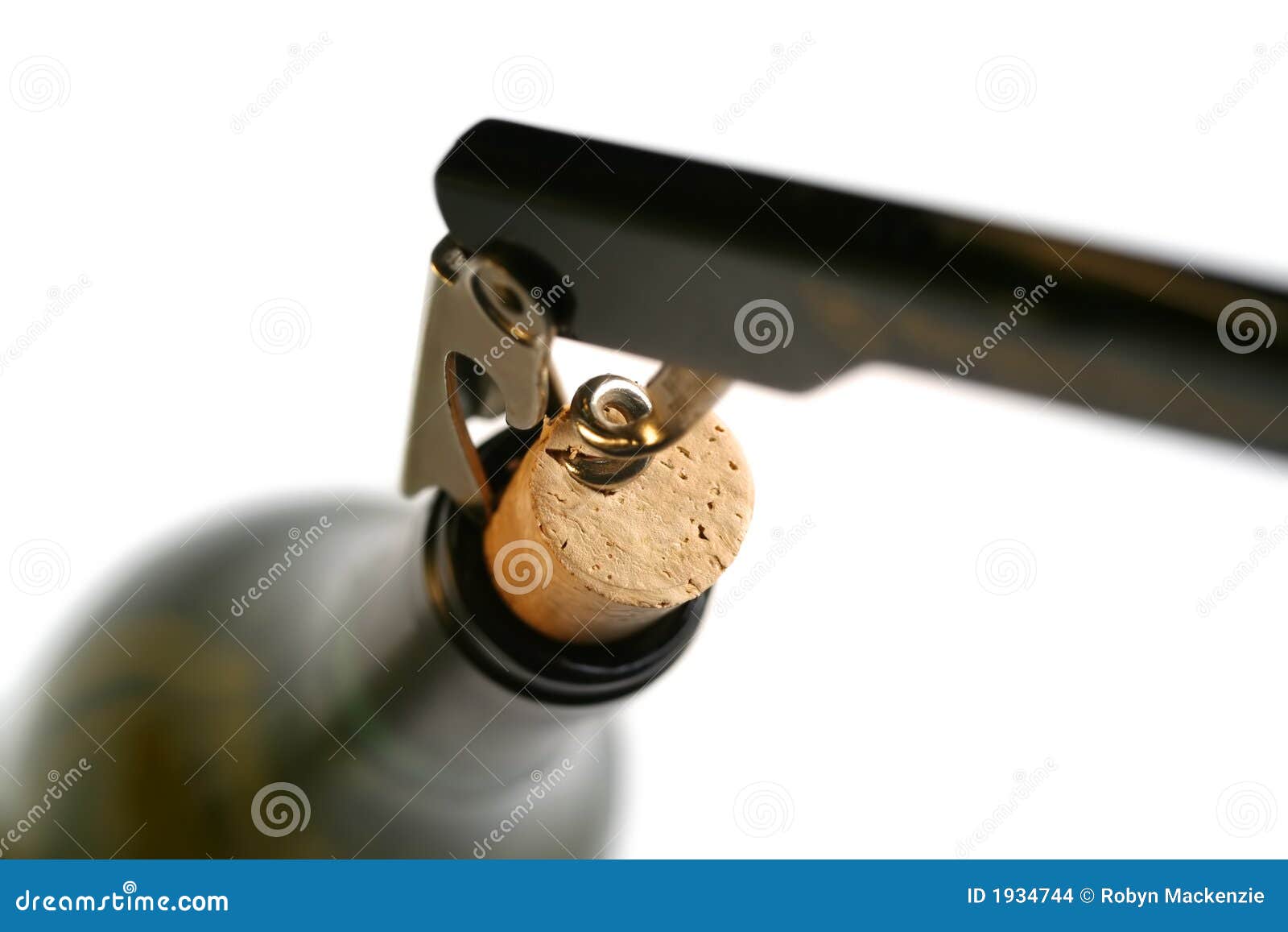 Corkscrew in Wine Bottle stock photo. Image of background 1934744