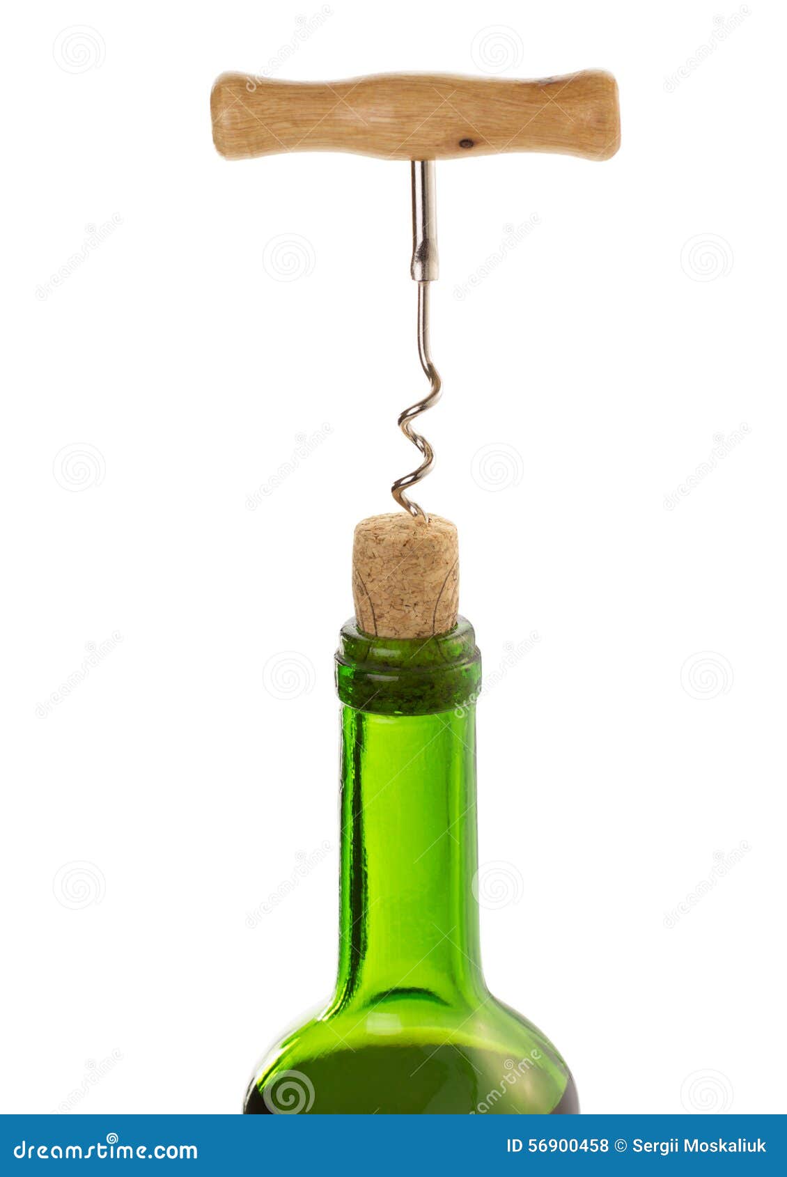 Corkscrew and Wine Bottle on White Stock Photo Image of drunk, vine