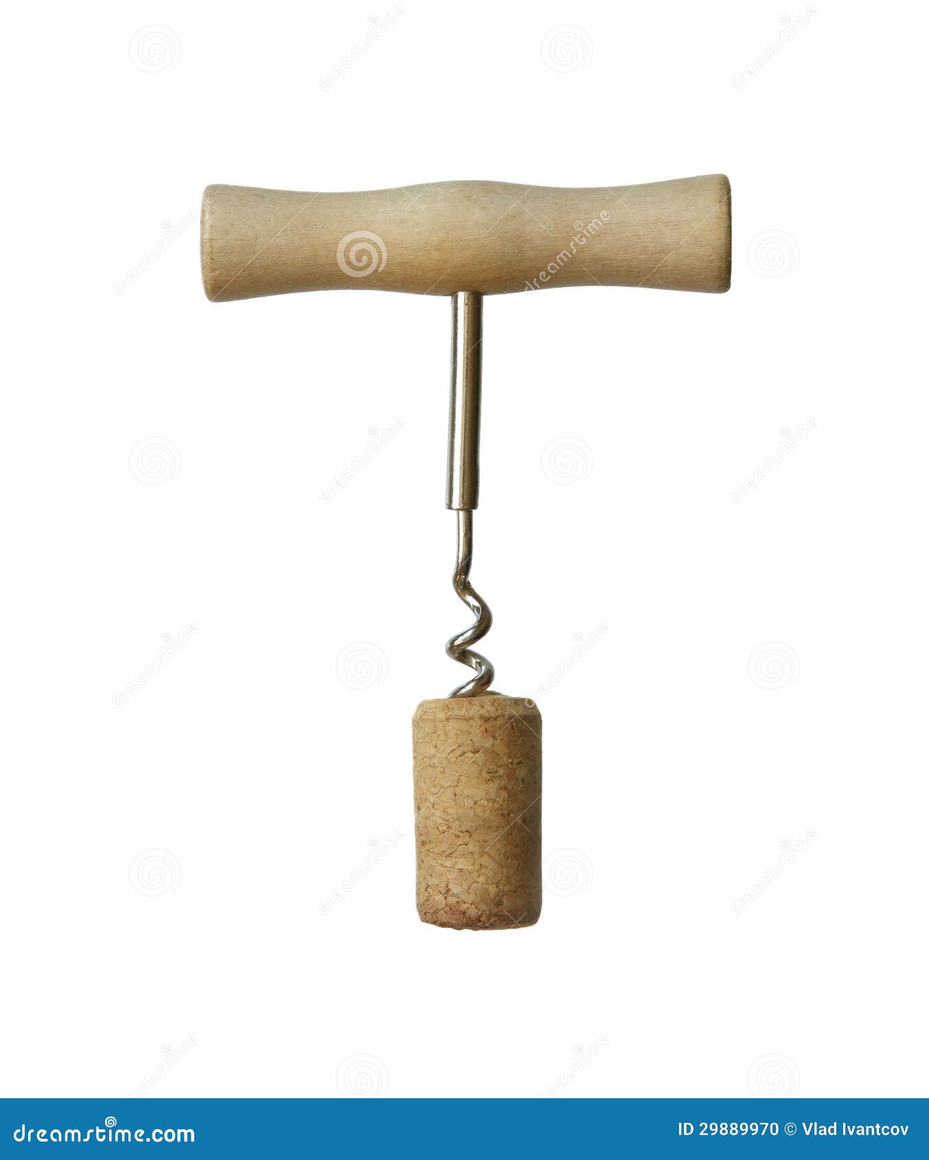 Corkscrew for wine. stock photo. Image of beverage, plug 29889970