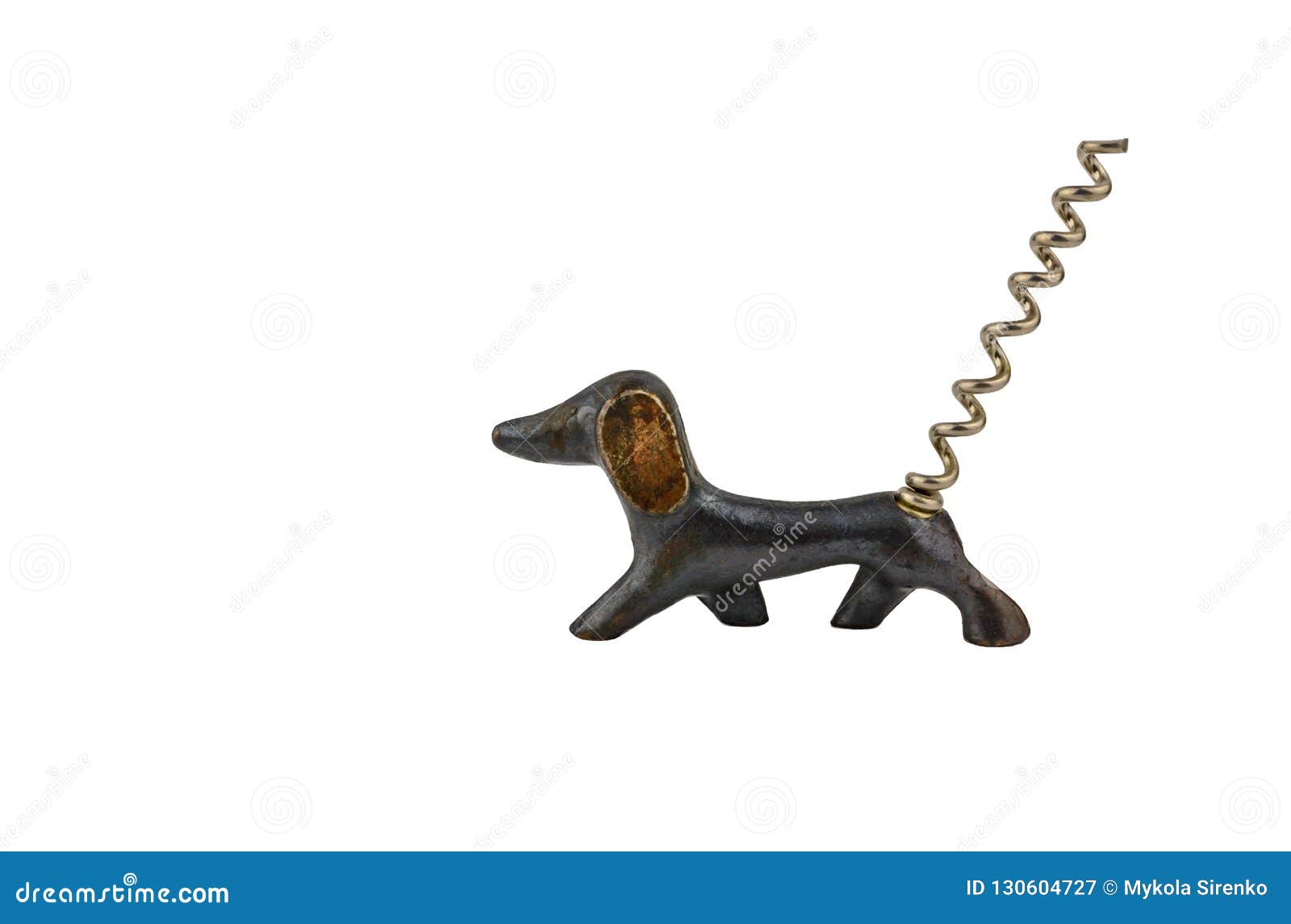 A Corkscrew for the Wine Dog with a Tail on White Background Stock Image Image of cream