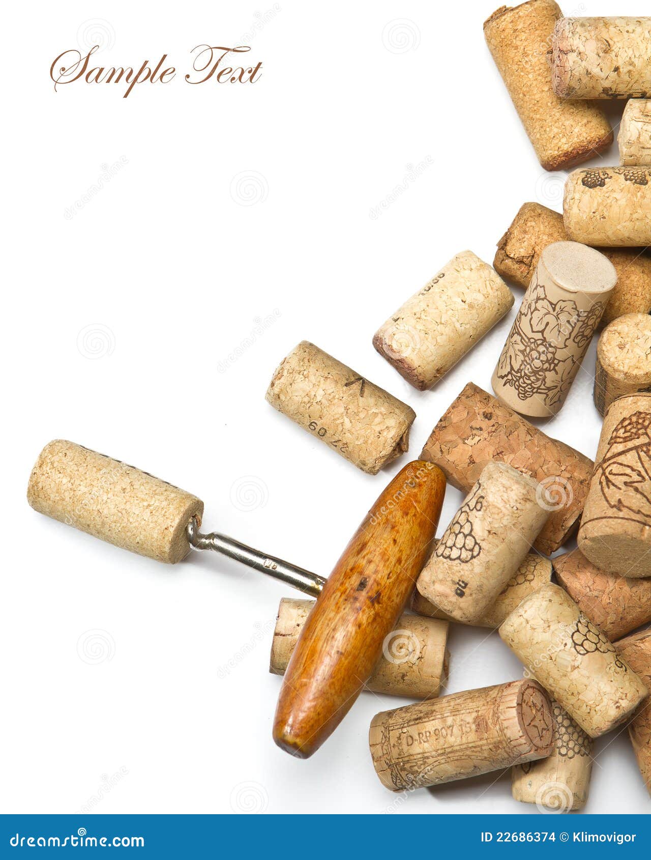 Corkscrews and corks. stock photo. Image of restaurant 22686374