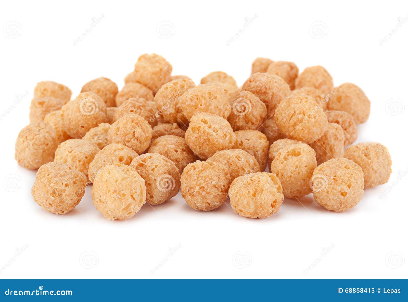 Corn balls snack on white stock image. Image of closeup 68858413