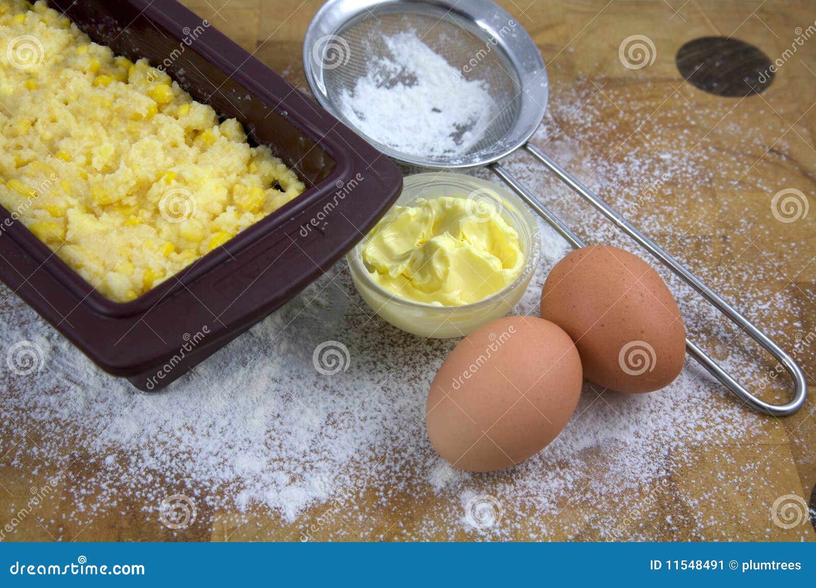 Corn Bread Ready for the Oven Stock Image Image of organize, utensil 11548491