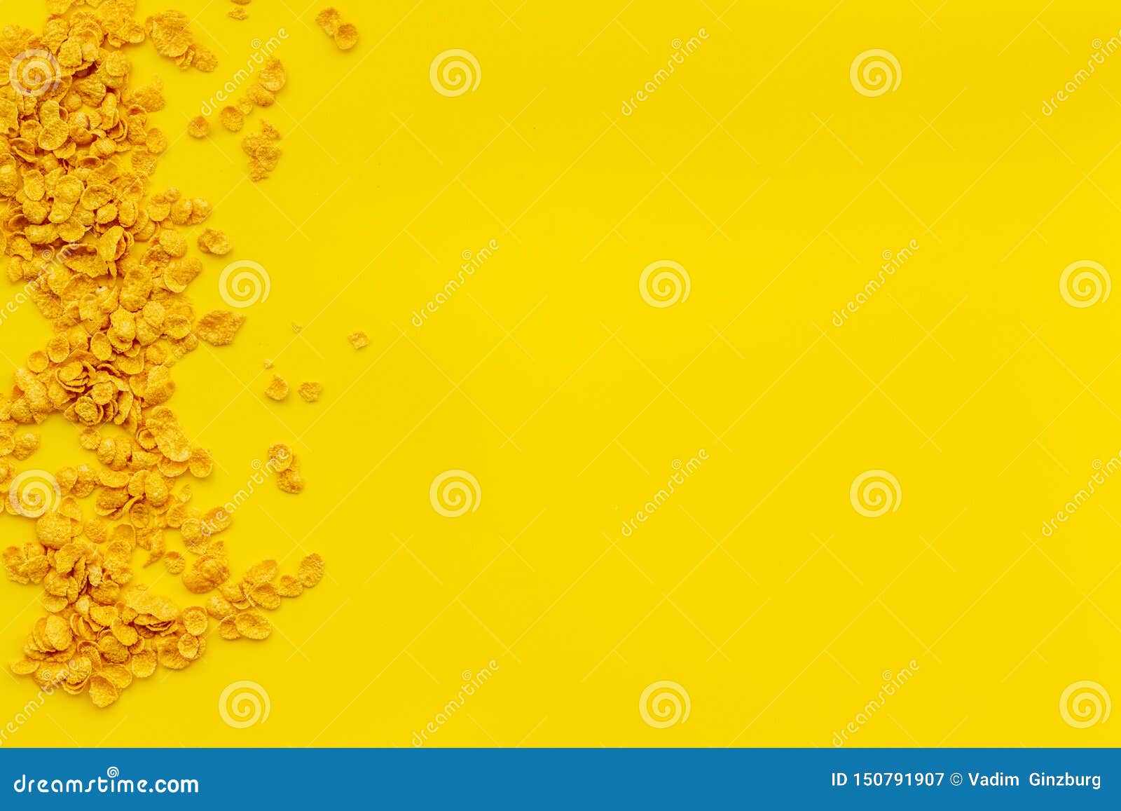 Download Corn Cereals On Yellow Background Top View Space For Text Stock Image Image Of Lifestyle Breakfast 150791907 Yellowimages Mockups