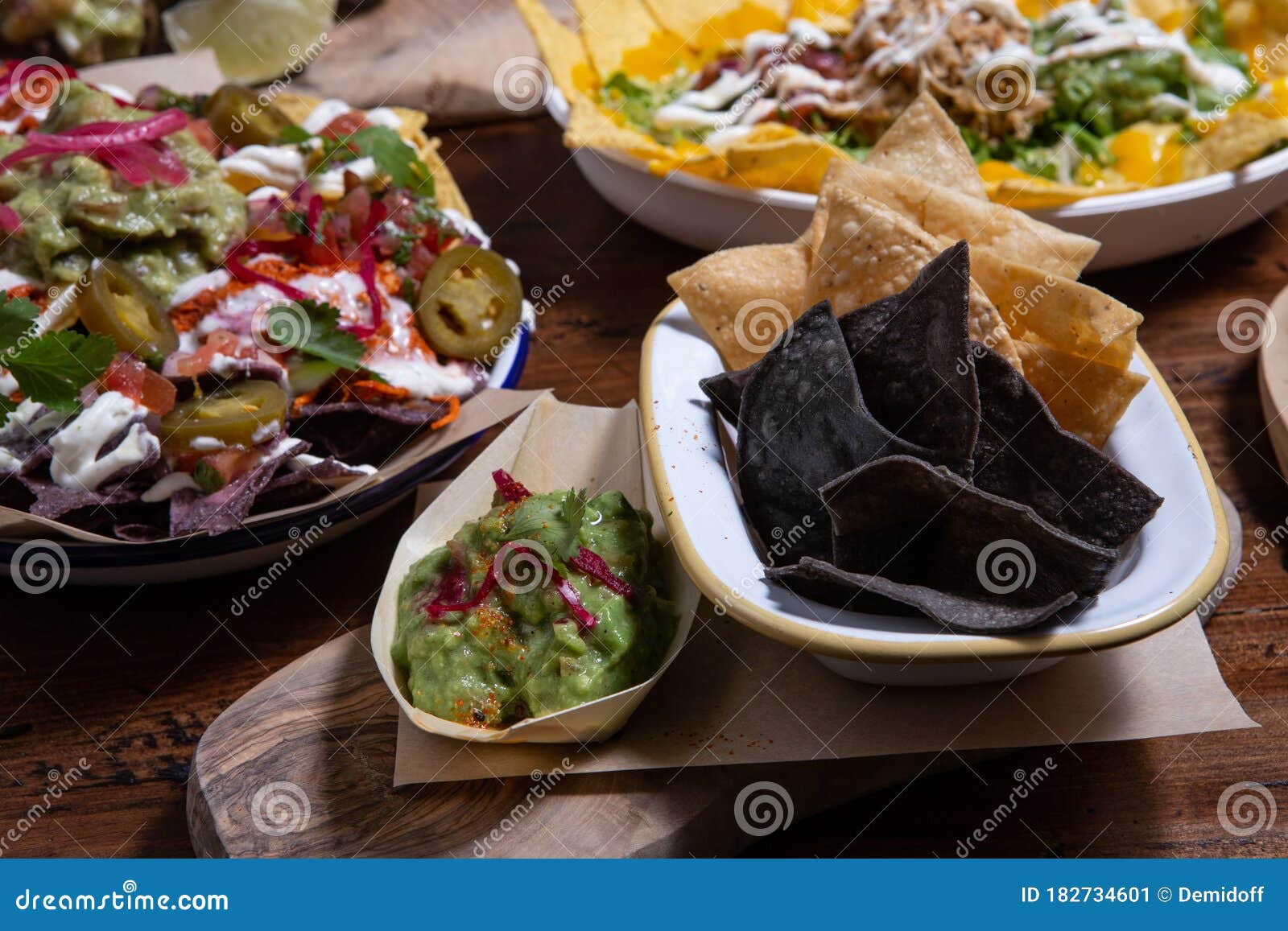Corn Chips With Salsa Guacamole Stock Image Image of guacamole, sauce 182734601