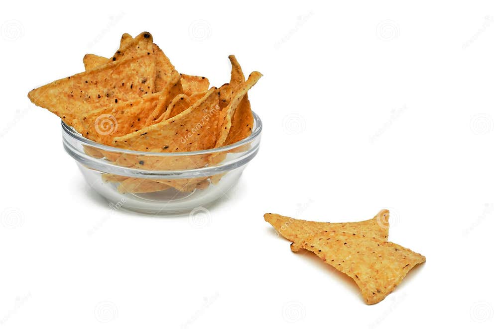 Corn Chips on a White Background. Quick Snack. Stock Image Image of fattening, fried 189415645