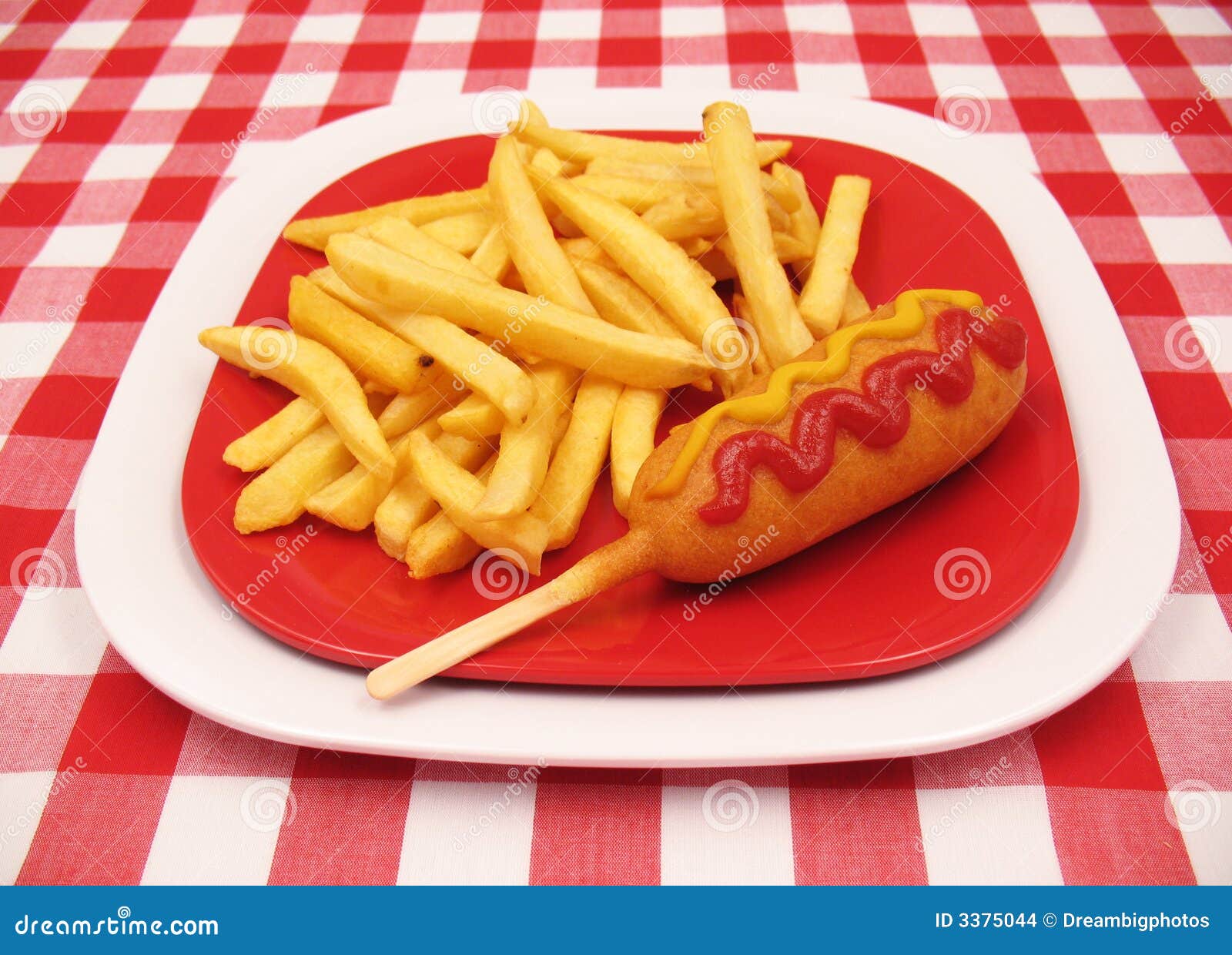 Corn Dog And French Fries Stock Images - Image: 3375044