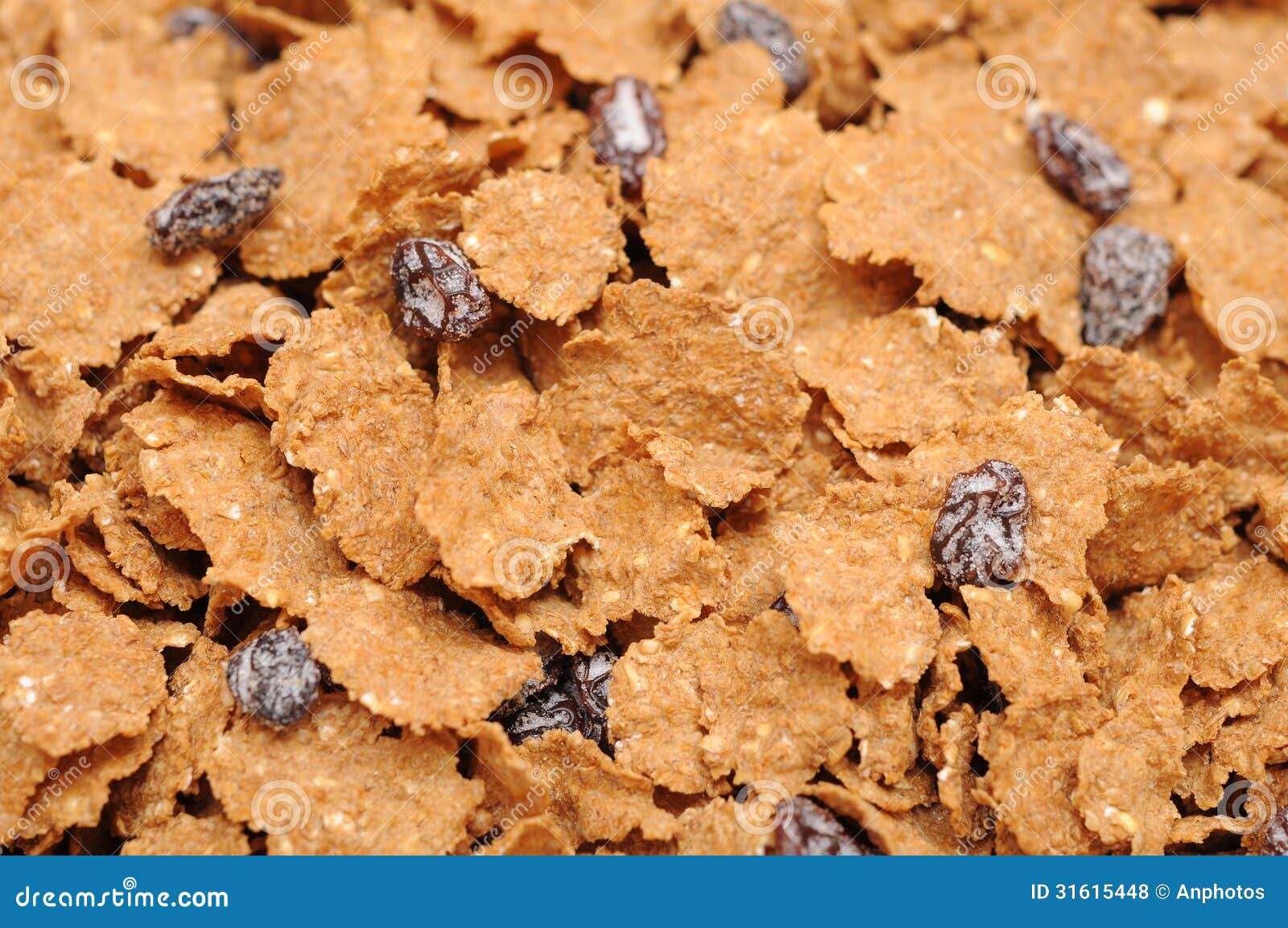 Corn flake cereal stock photo. Image of raisin, food 31615448