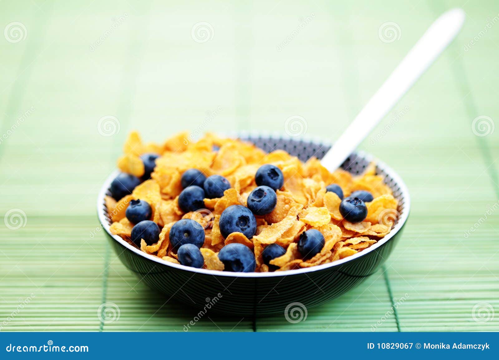 Corn Flakes with Blueberry Fruits Stock Image Image of meal, muesli