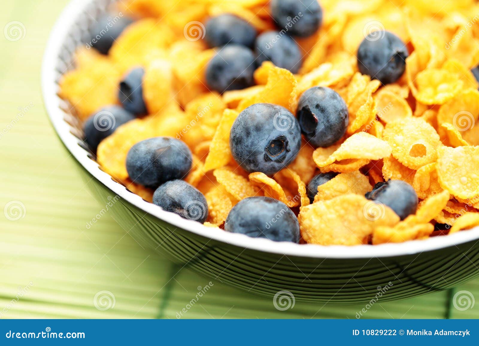 Corn Flakes with Blueberry Fruits Stock Photo Image of flakes, corn