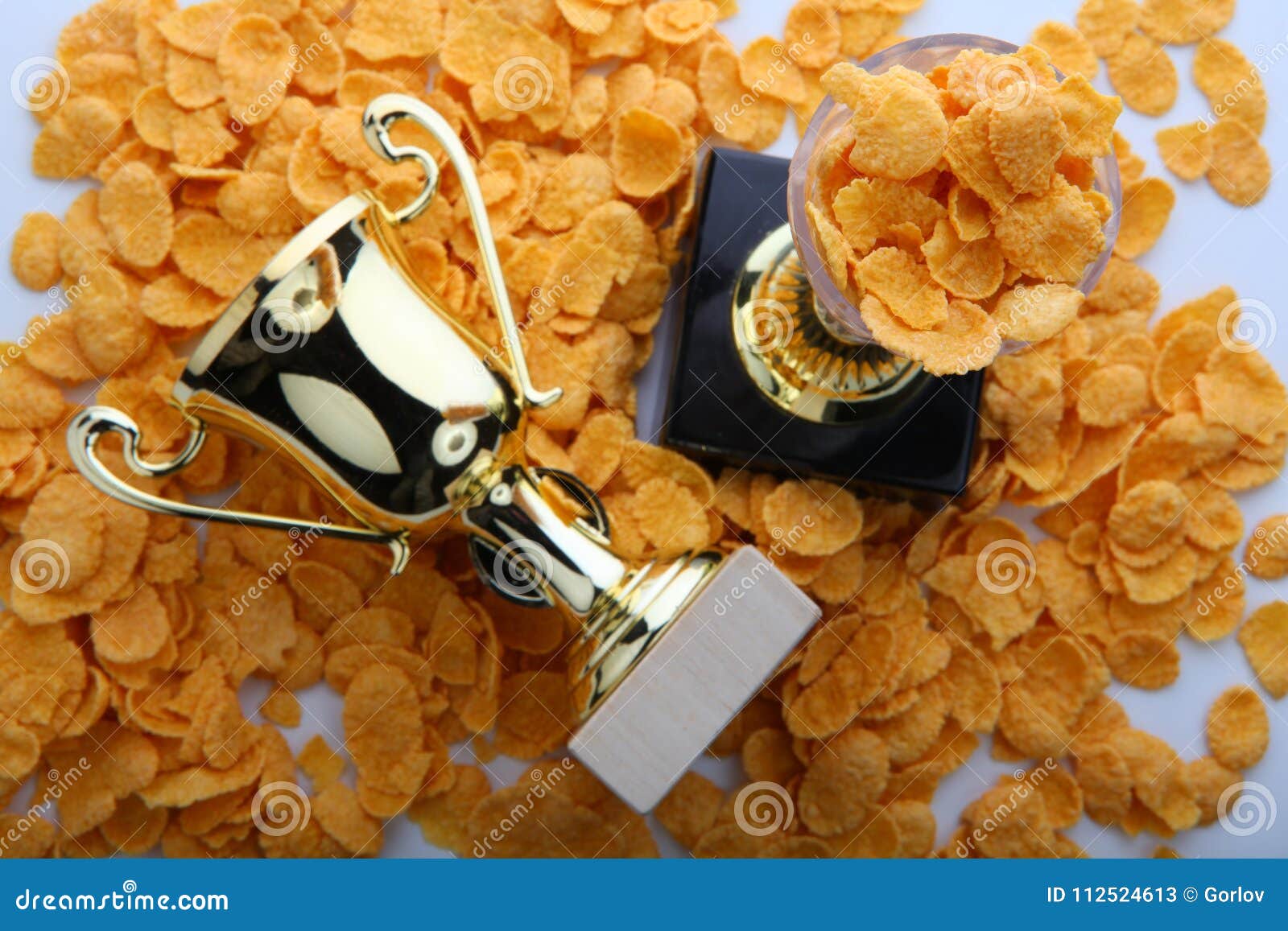 Corn Flakes Gold Cup Studio Quality Stock Image - Image of bowl, morning: 112524613