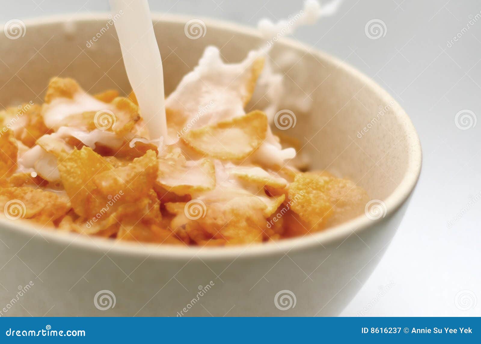 Corn flakes with milk stock image. Image of meal, cornflake 8616237