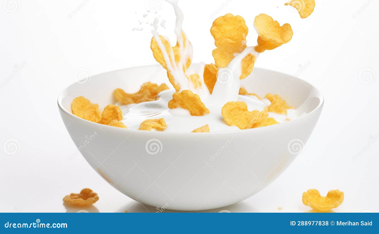 Breakfast Food Milk Pouring In Cereal Bowl Cartoon Isolated Icon